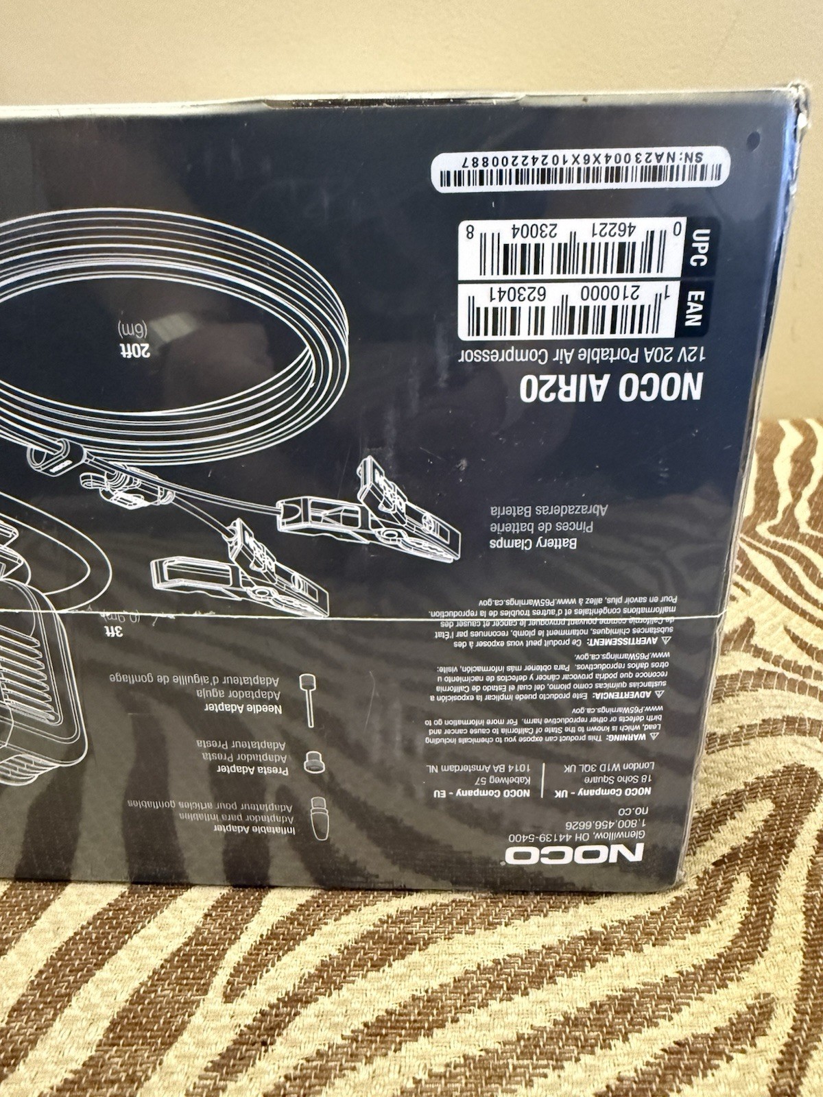 NOCO AIR20 UltraFast 20A 100 PSI 12V Portable Tire Inflator and Air Compressor