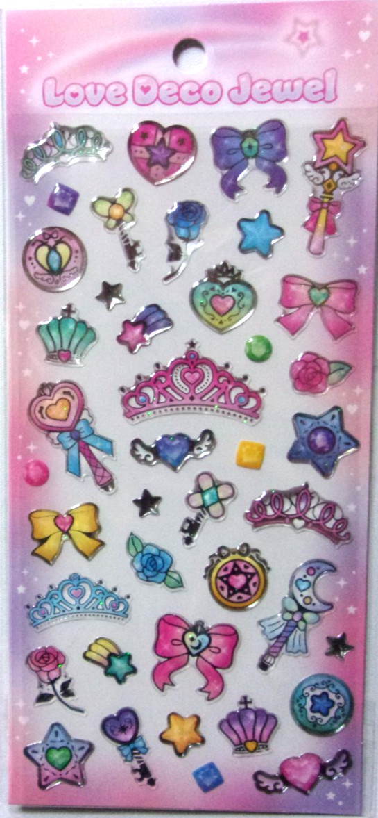 GAIA Love Deco Jewel PVC Sticker Sheet Japan Ribbon