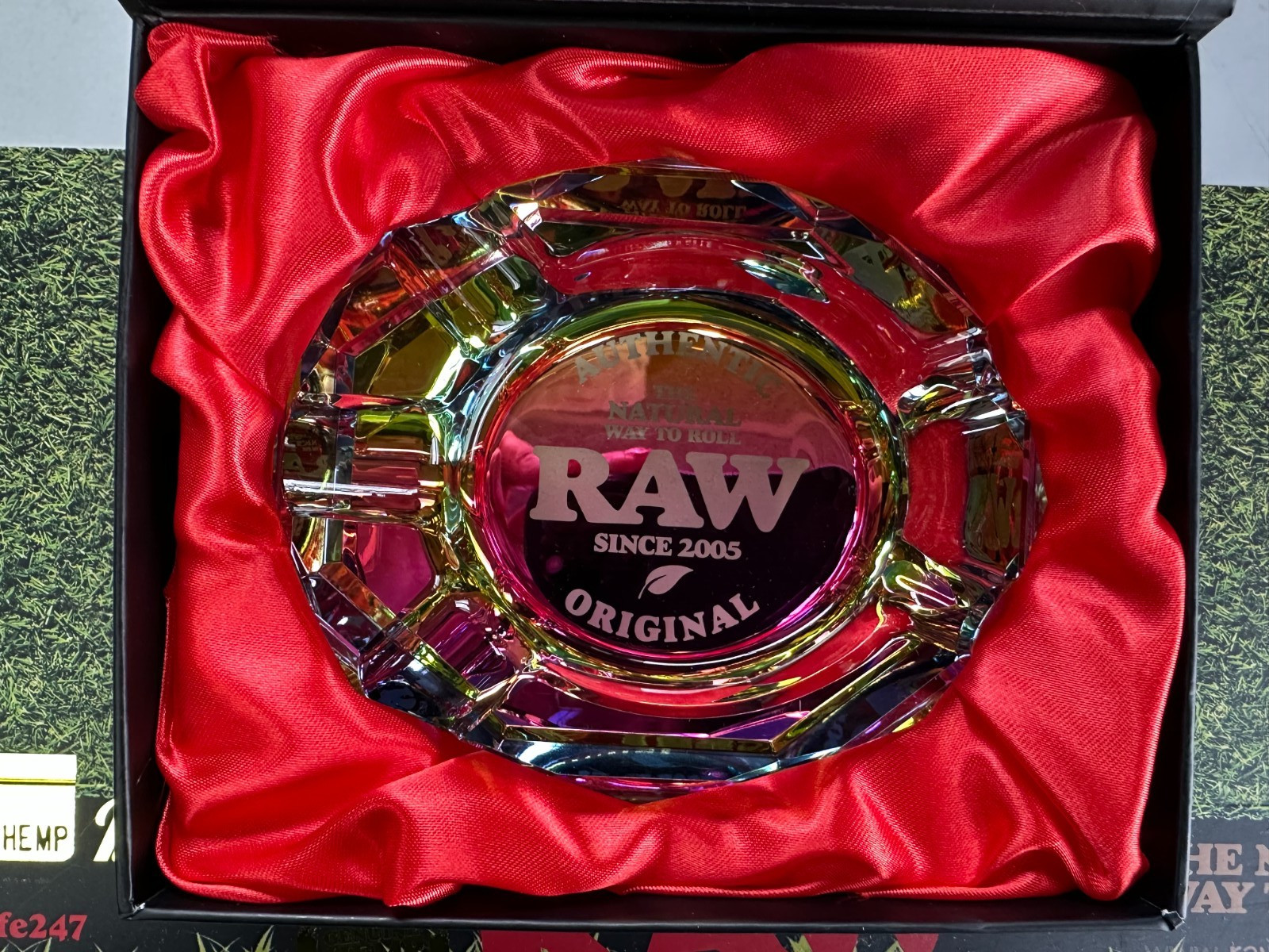 RAW Rolling Papers Phat Rainbow Glass Ash Tray ~ New Release Ashtray