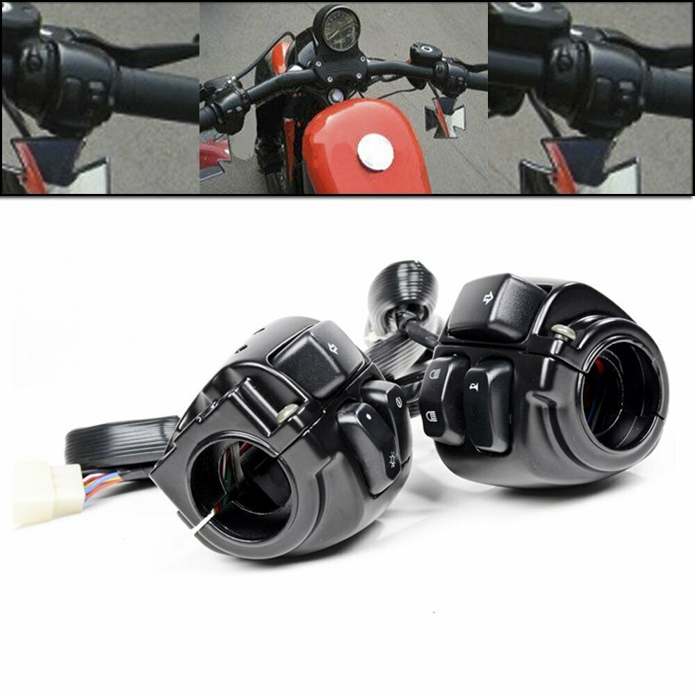 For Harley 1" Switch Controls Housing w/Master Cylinder Brake Clutch Lever Black
