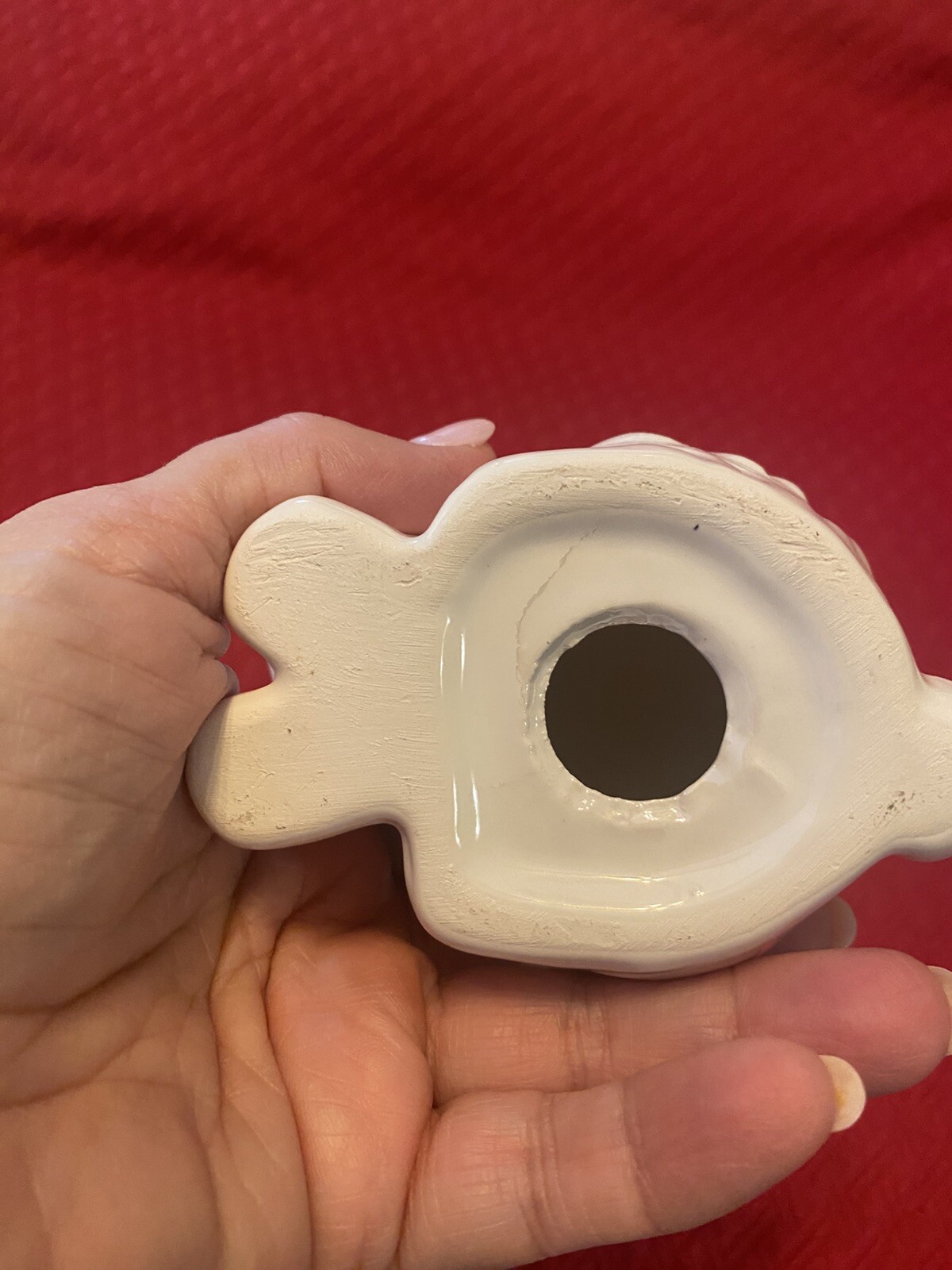 Ceramic White Bunny Rabbit Figure Pearl Glaze Easter Decor Spring