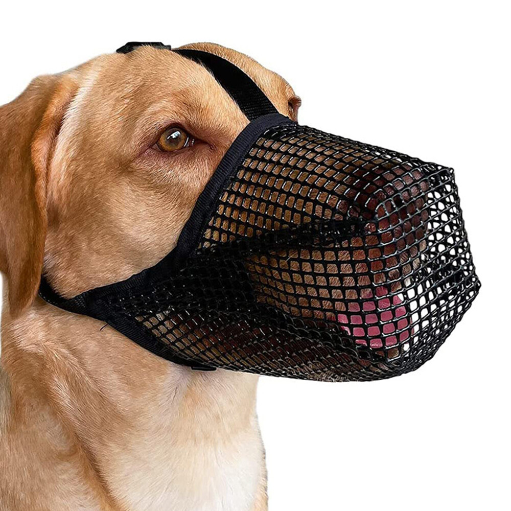 Pet Dog Basket Muzzle Anti-lick Anti-Biting Bark Licking Mouth Mesh Cover Mask