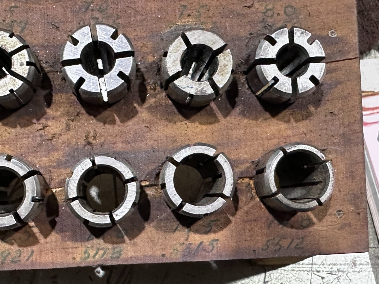 200DA Metric Collets - Set of 24, Mostly Kennametal Brand, 2.5mm - 14mm