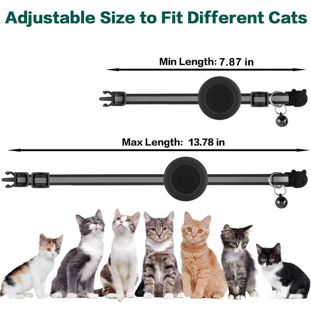 Airtag Cat Collar Breakaway Reflective Kitten For Apple Air Tag Holder Case Pet
