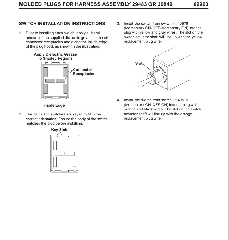 SNOWEX BLIZZARD SNOW PLOW SWITCH PLUG REPAIR END SWITCHES BOOT 45075 40576 69900
