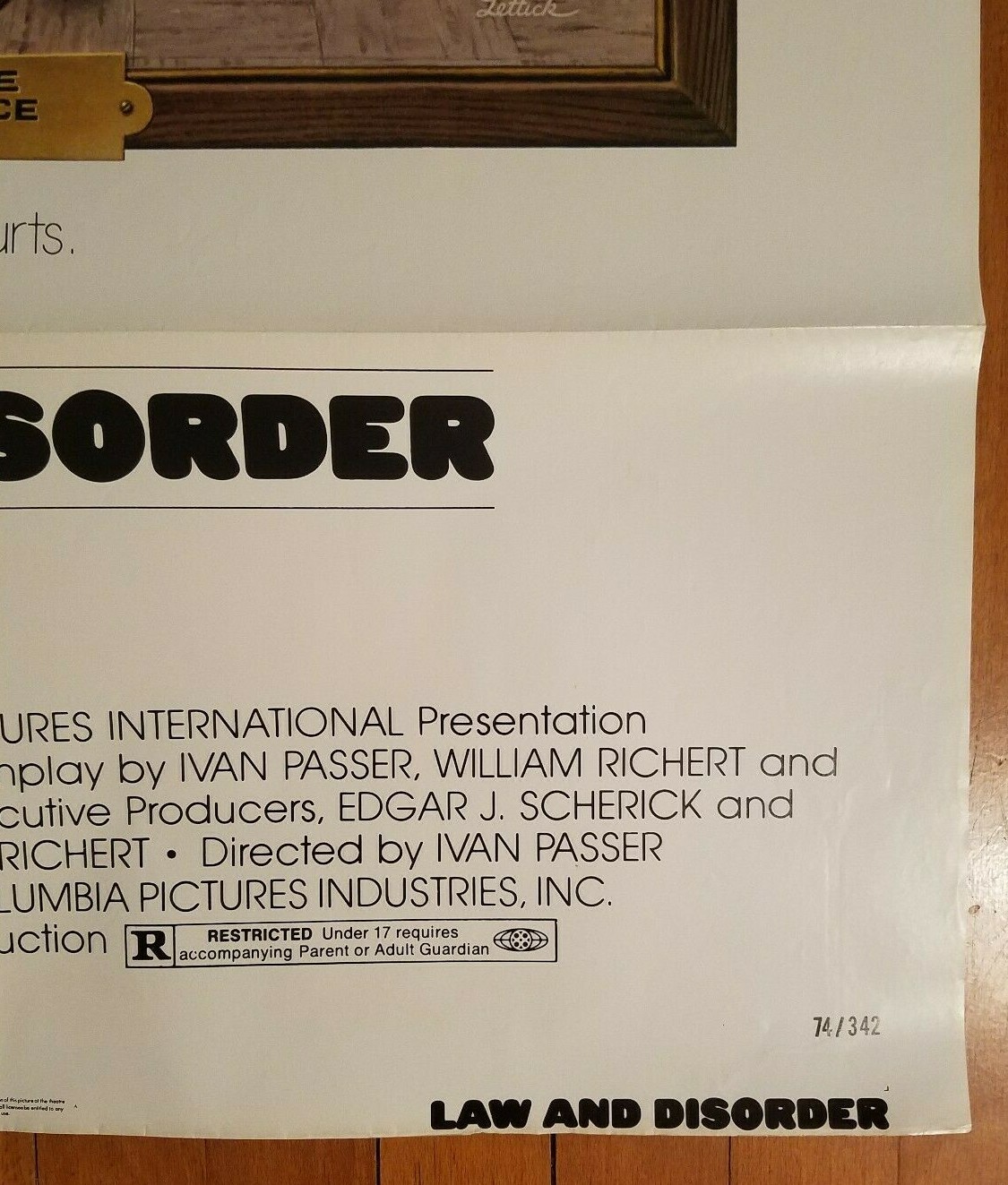 (2) LAW AND DISORDER 1974 27 x 41 Genuine 1-sheet posters Style "A" & "B" 74/342