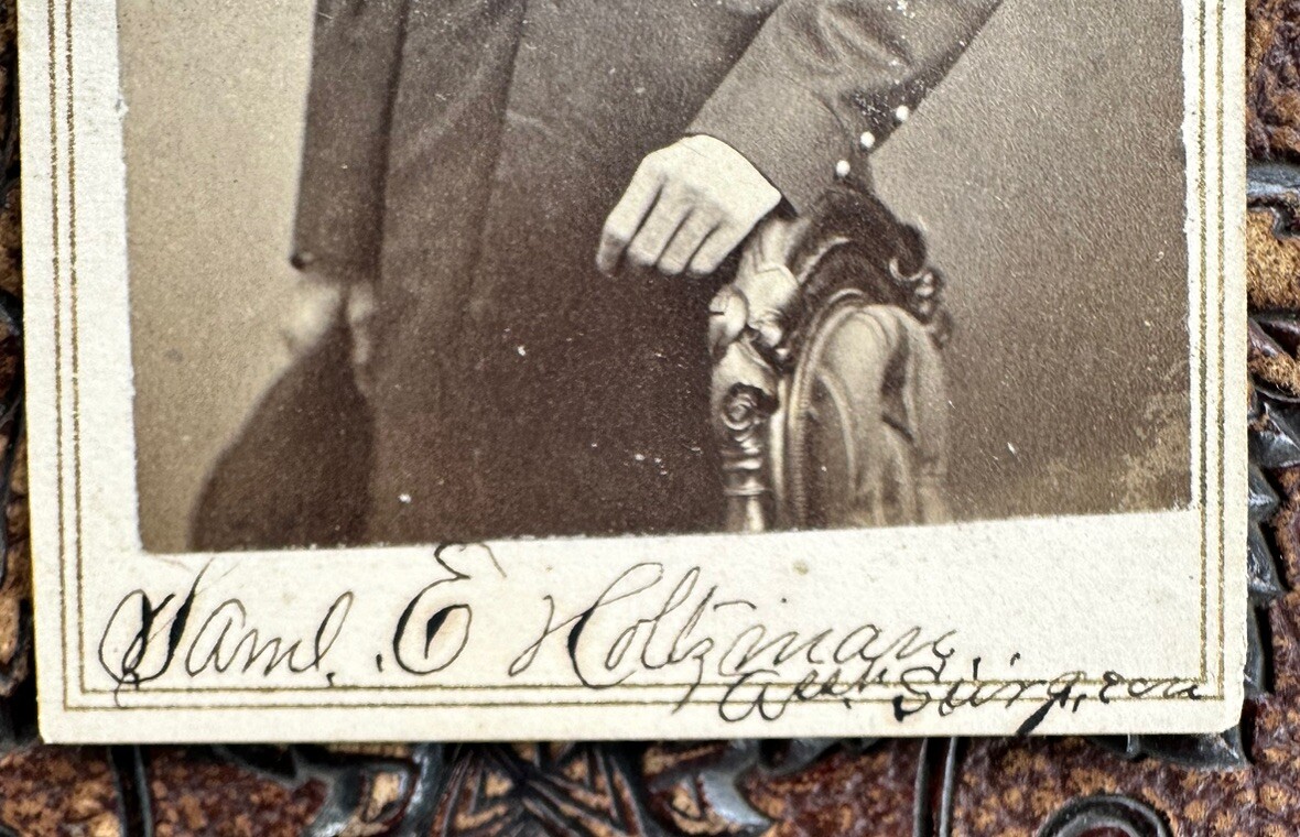 ID’d Civil War Surgeon 58th Indiana Infantry Samuel E. Holtzman Signed CDV Photo