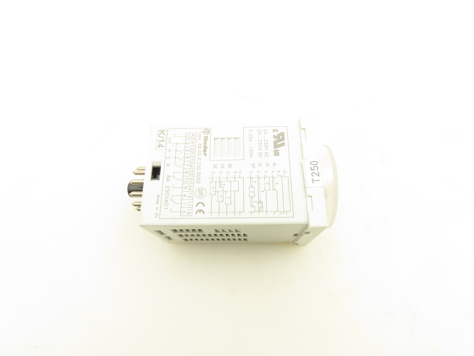 Finder 88.02 Multi-Voltage Plug-In Timer Socket Relay Base 0.5sec-100hr