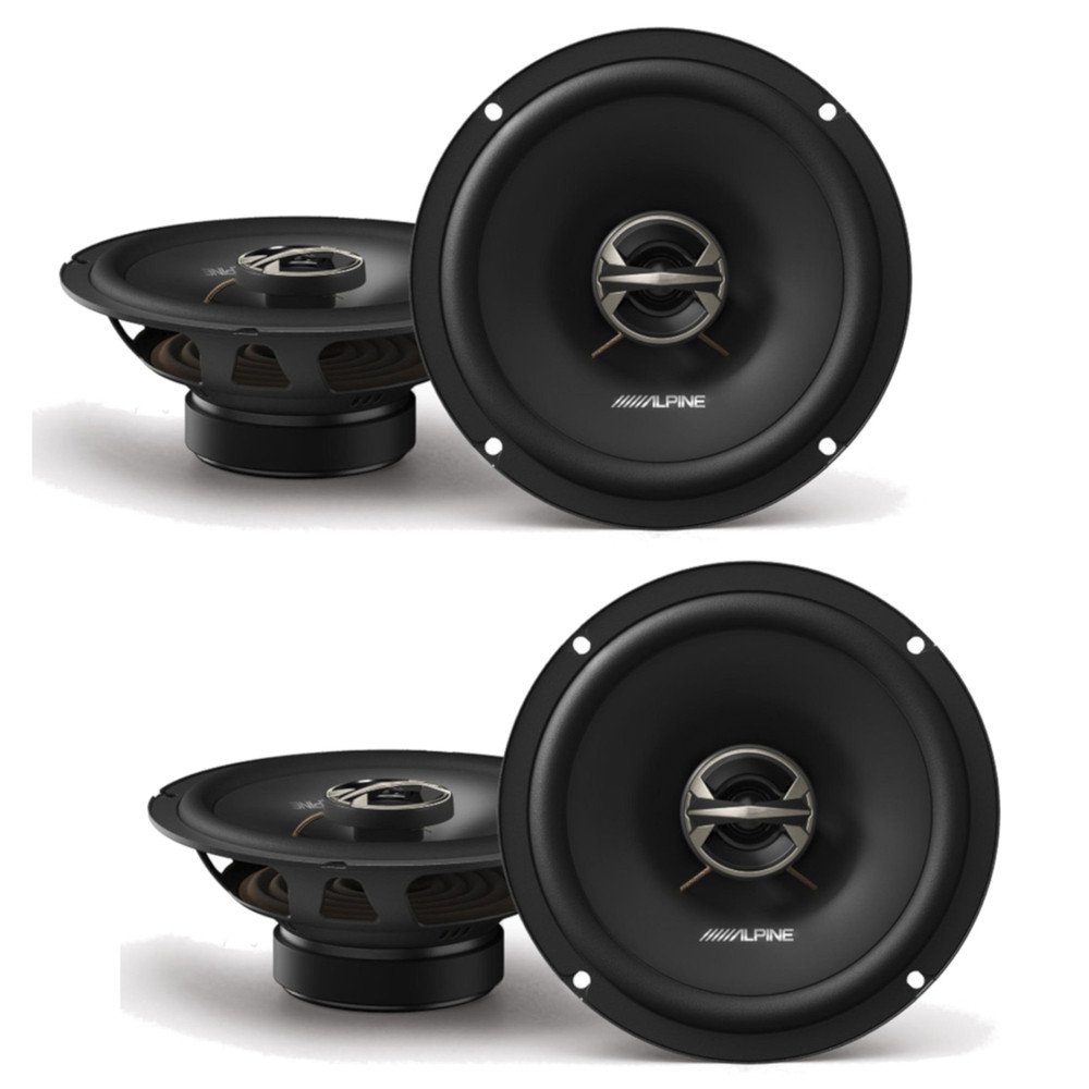 2 Pairs (4 Total) Alpine EL-E65-G 6.5" 2-way 4-ohm Coaxial Car Speakers