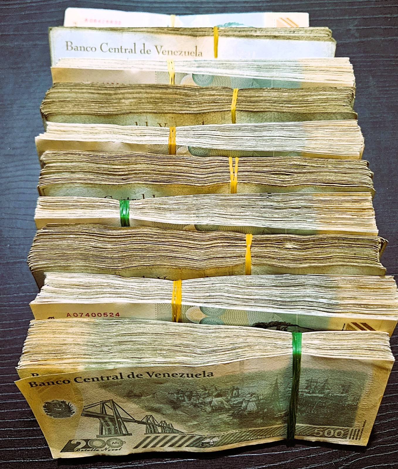 1/5 BUNDLE (20 PCS) 500 BOLIVARES DIGITALES 2023 2024 VENEZUELA USED PICK# 121