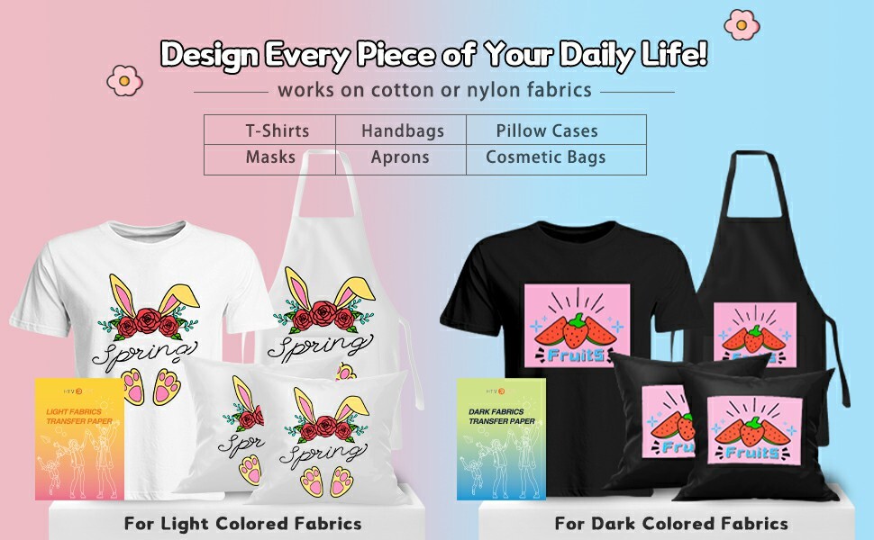 50Pack Heat Transfer Paper for Dark T Shirts 8.5x11" Iron on Transfer Paper