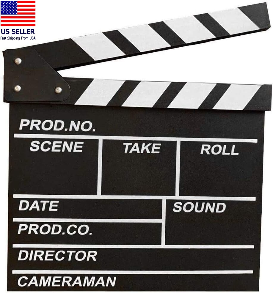 Director Movie Clapper Board Video Clapboard Film Slate Vintage Black