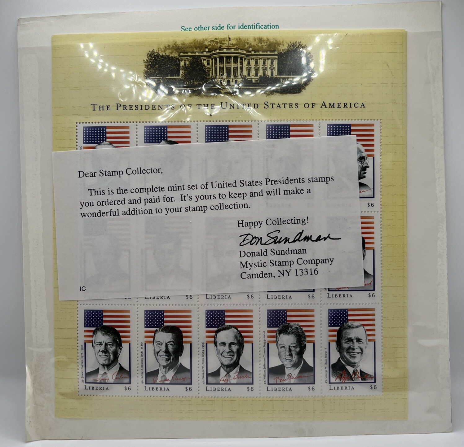 US American Presidents Stamps- $6 Liberia - 3 Vintage Sheets- Mystic Stamp Co.