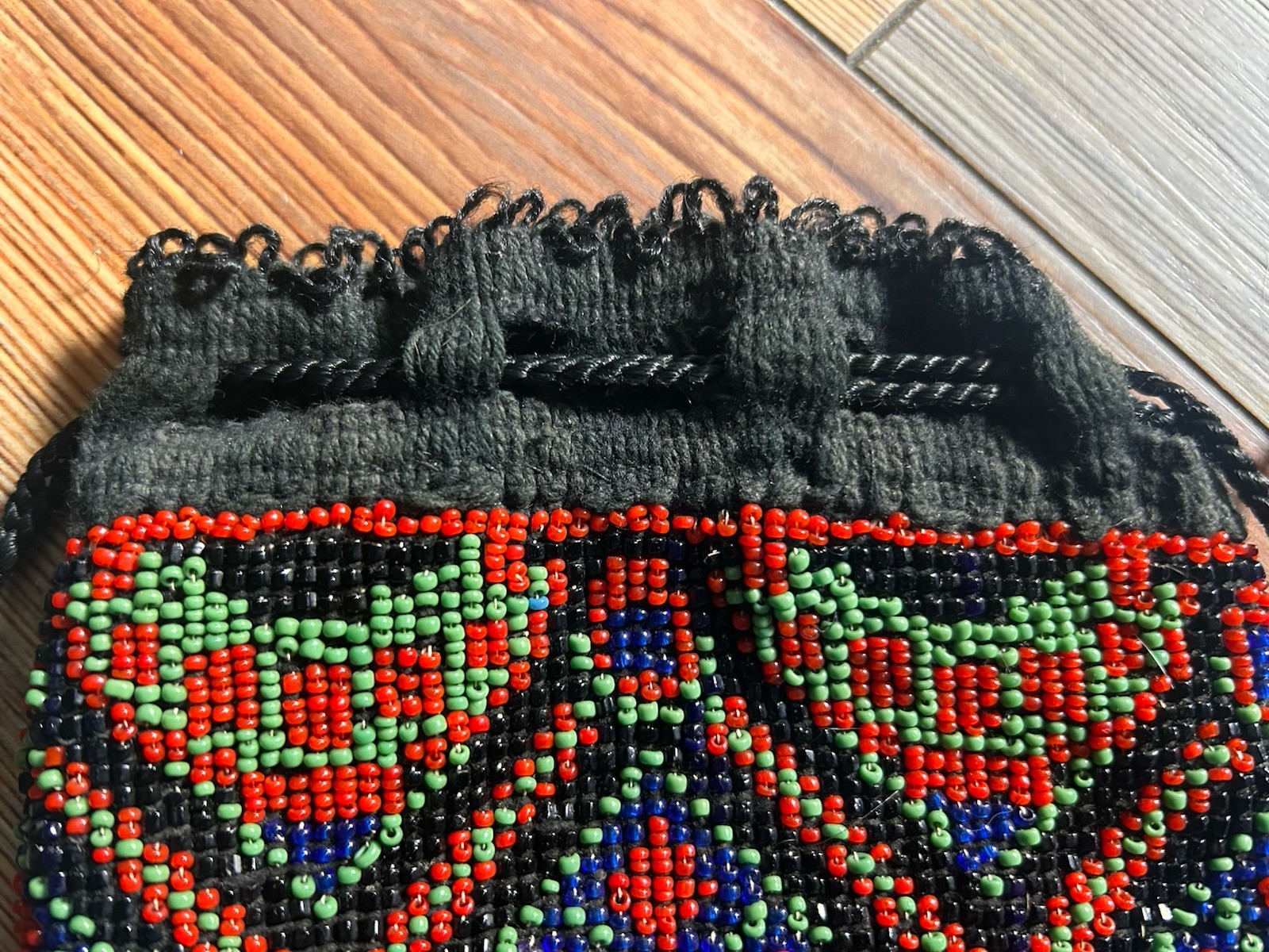 BEADED RETICULE Drawstring Purse Pouch ART DECO Victorian Flapper Geometric