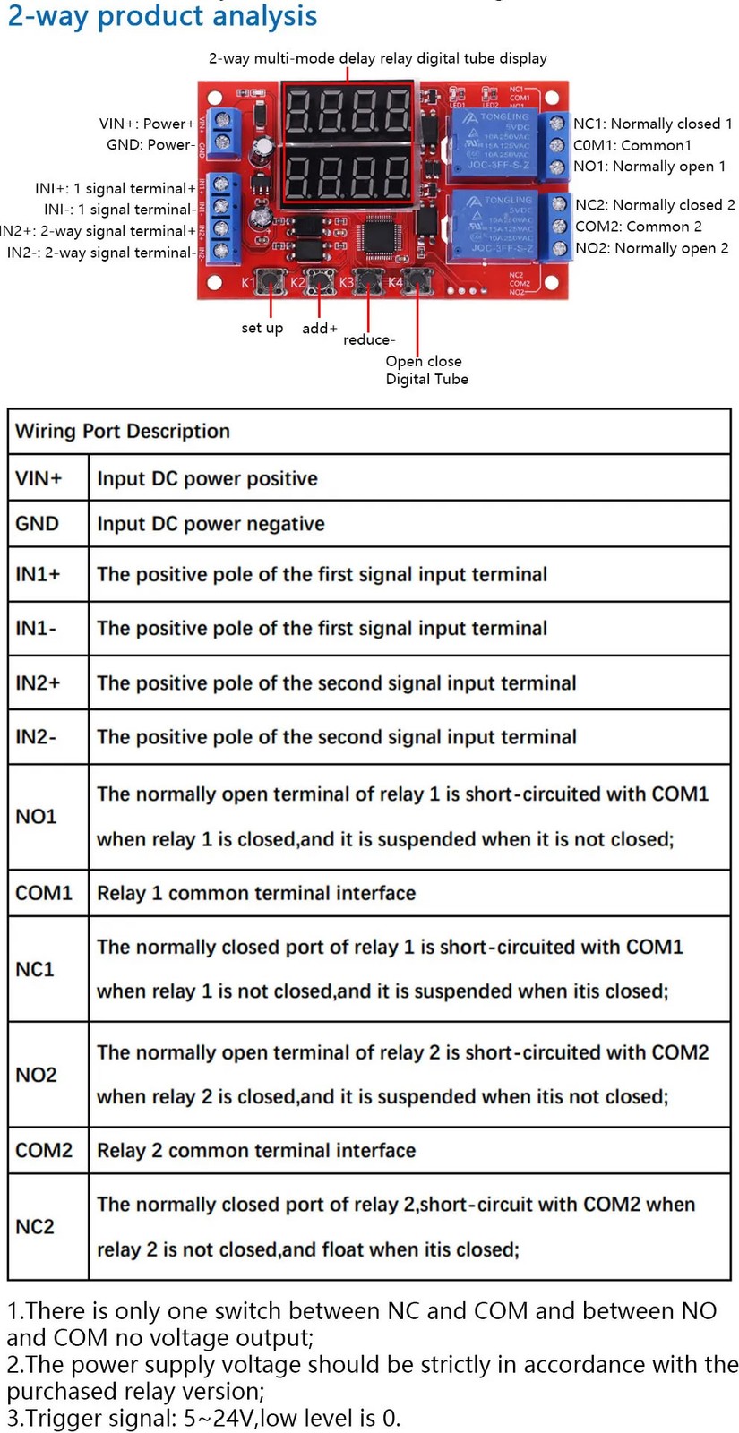 12V 10A Adjustable Time Delay Relay Module 32 Modes Dual Way LED Timer Switch US