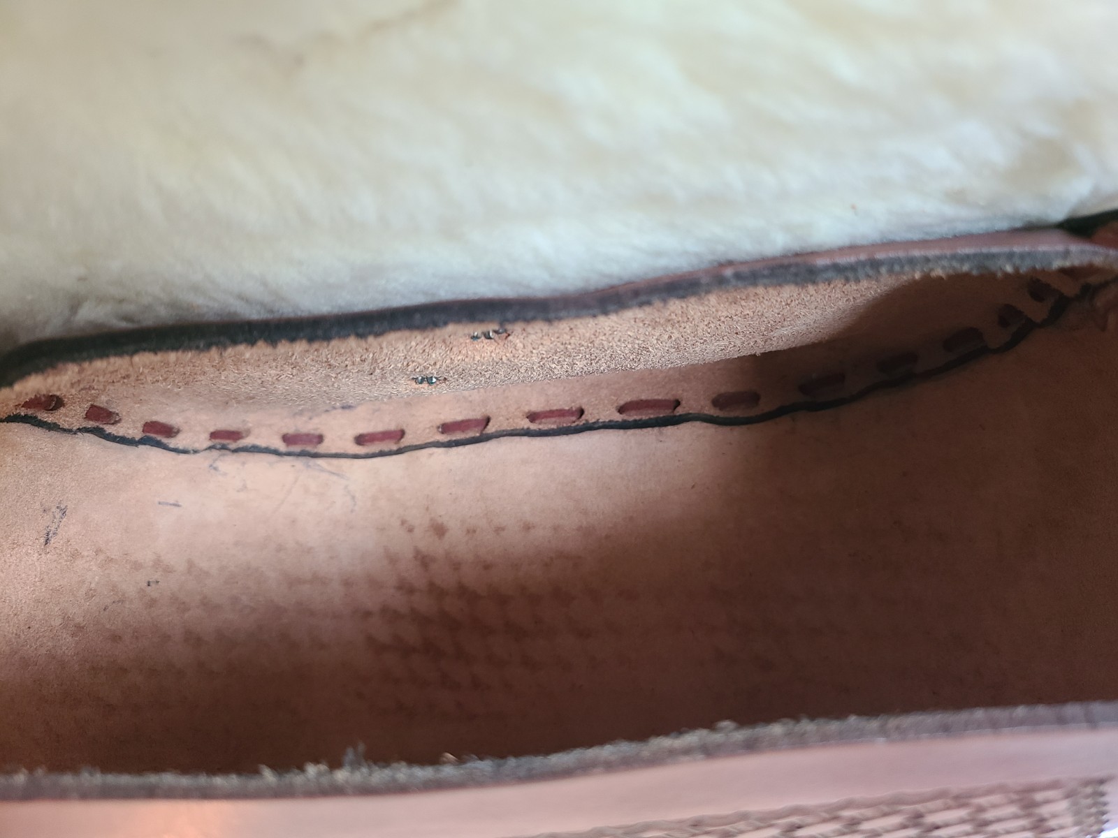 Circle Y Western Saddle Bag Leather Shearling Lined Vintage Riding Accessory