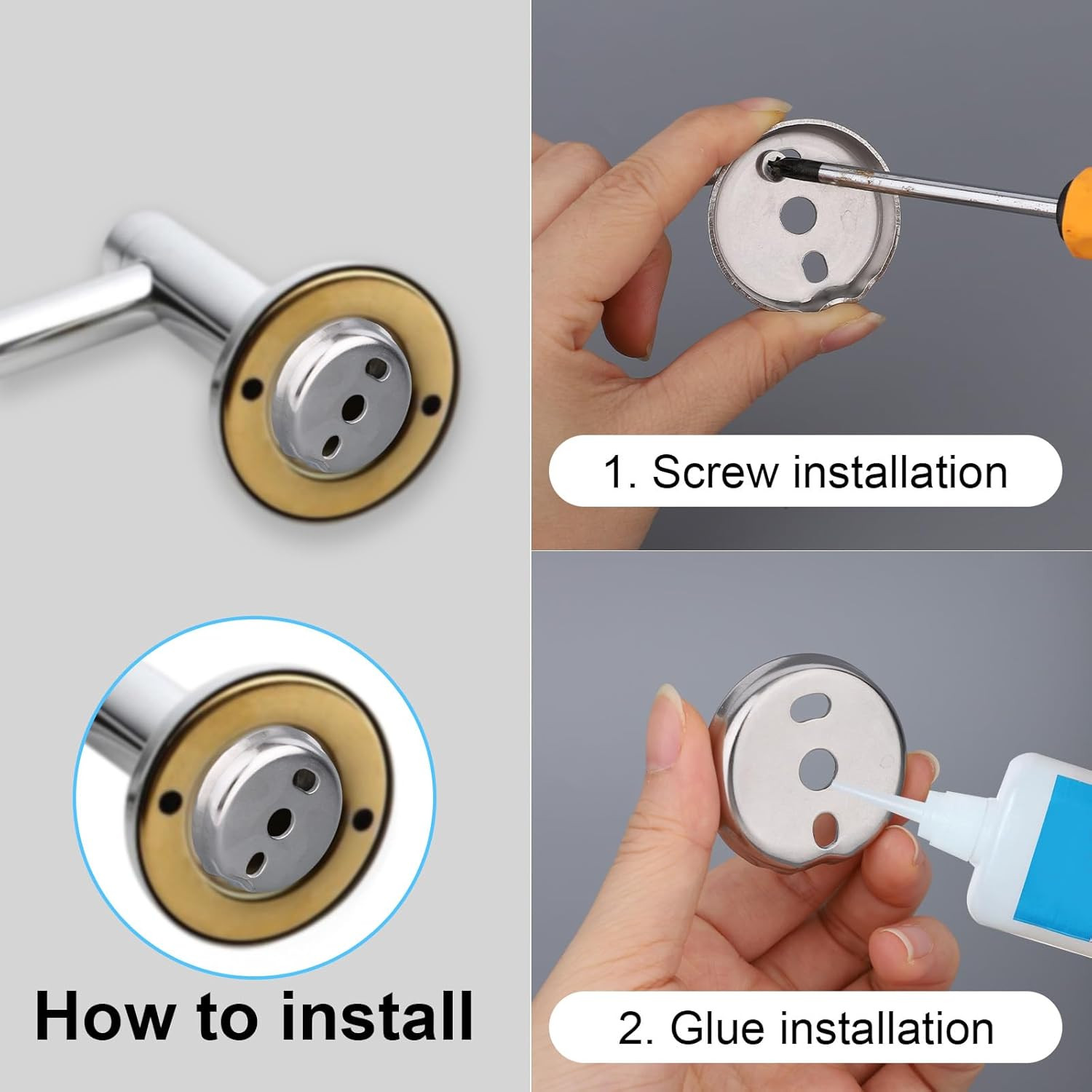 15Pcs Towel Bar Replacement Parts Set Kit, Stainless Steel Shower Bathroom Towel