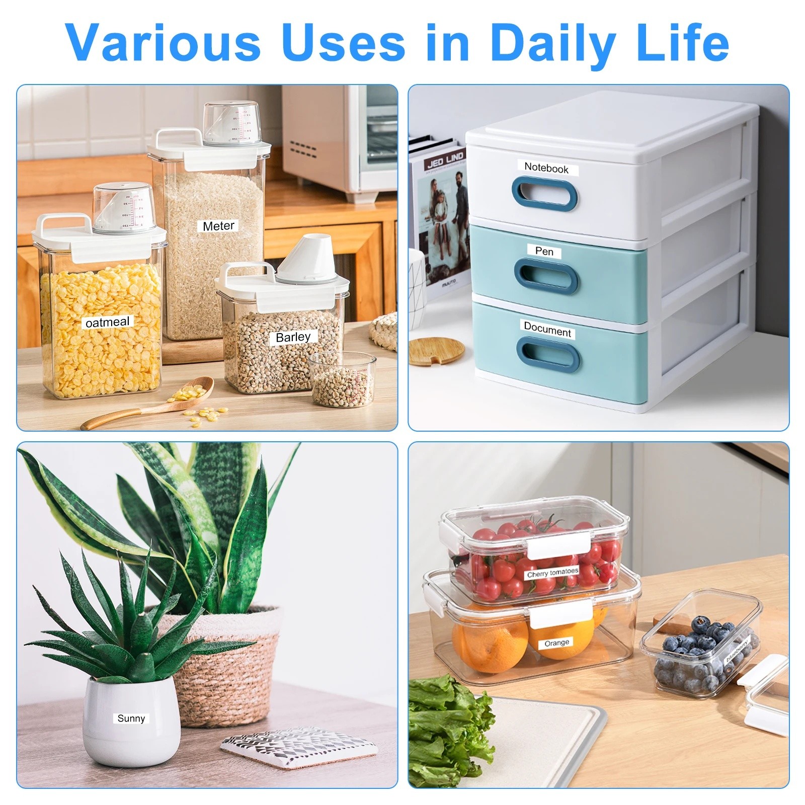 7PK Dymo Letratag Refill 91331 91330 White Plastic 12mm Label Tape 1/2" LT-100H