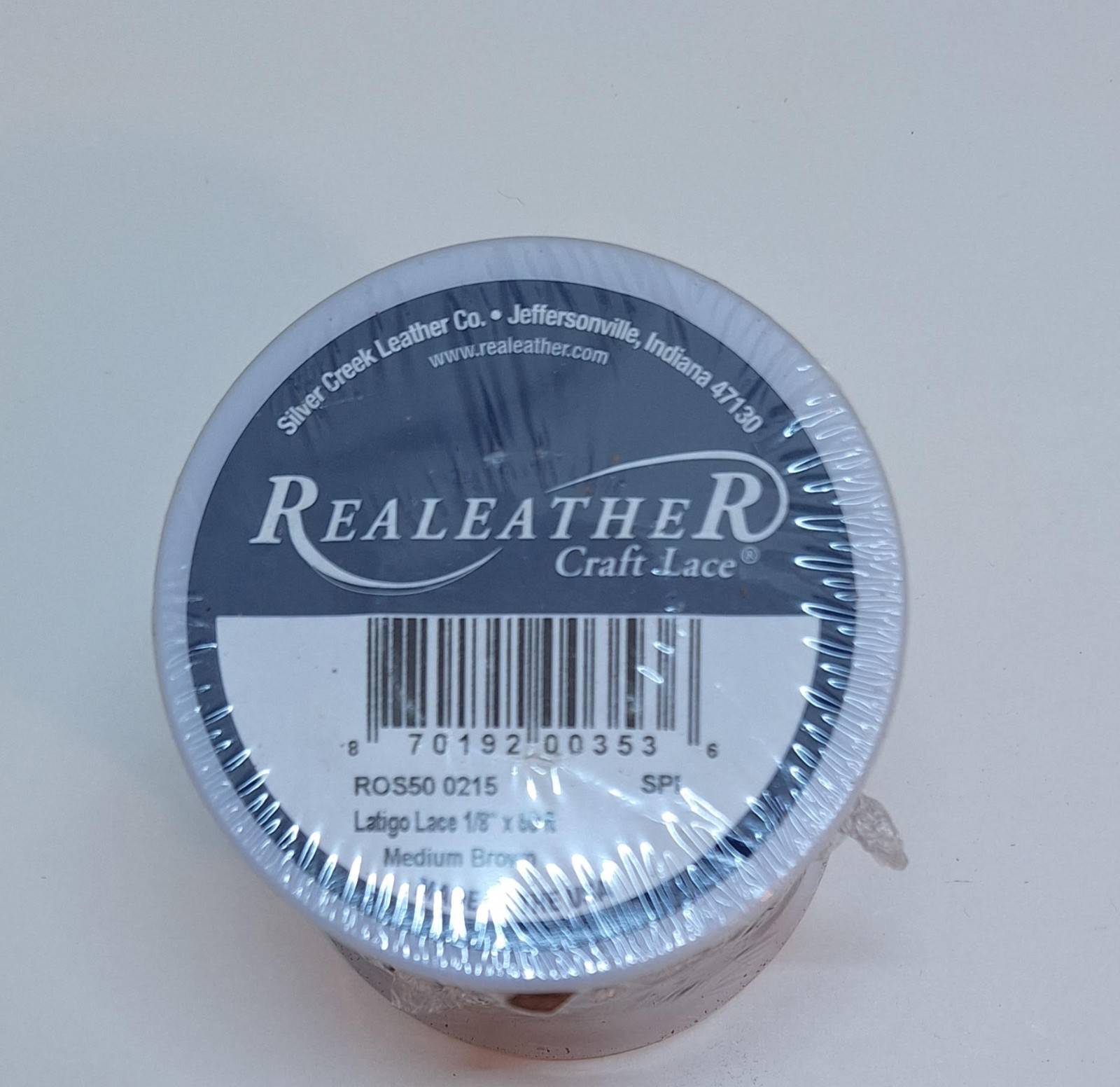 Silver Creek Leather Co. Realeather Latigo Lace 1/8" x 60 ft. Medium Brown