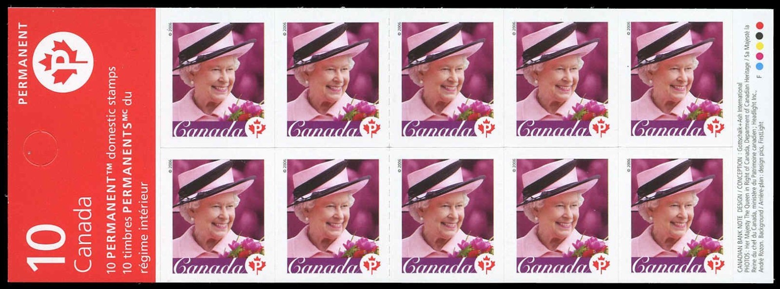 Canada Stamps Booklet of 10, Queen Elizabeth II, #2188a BK340 MNH