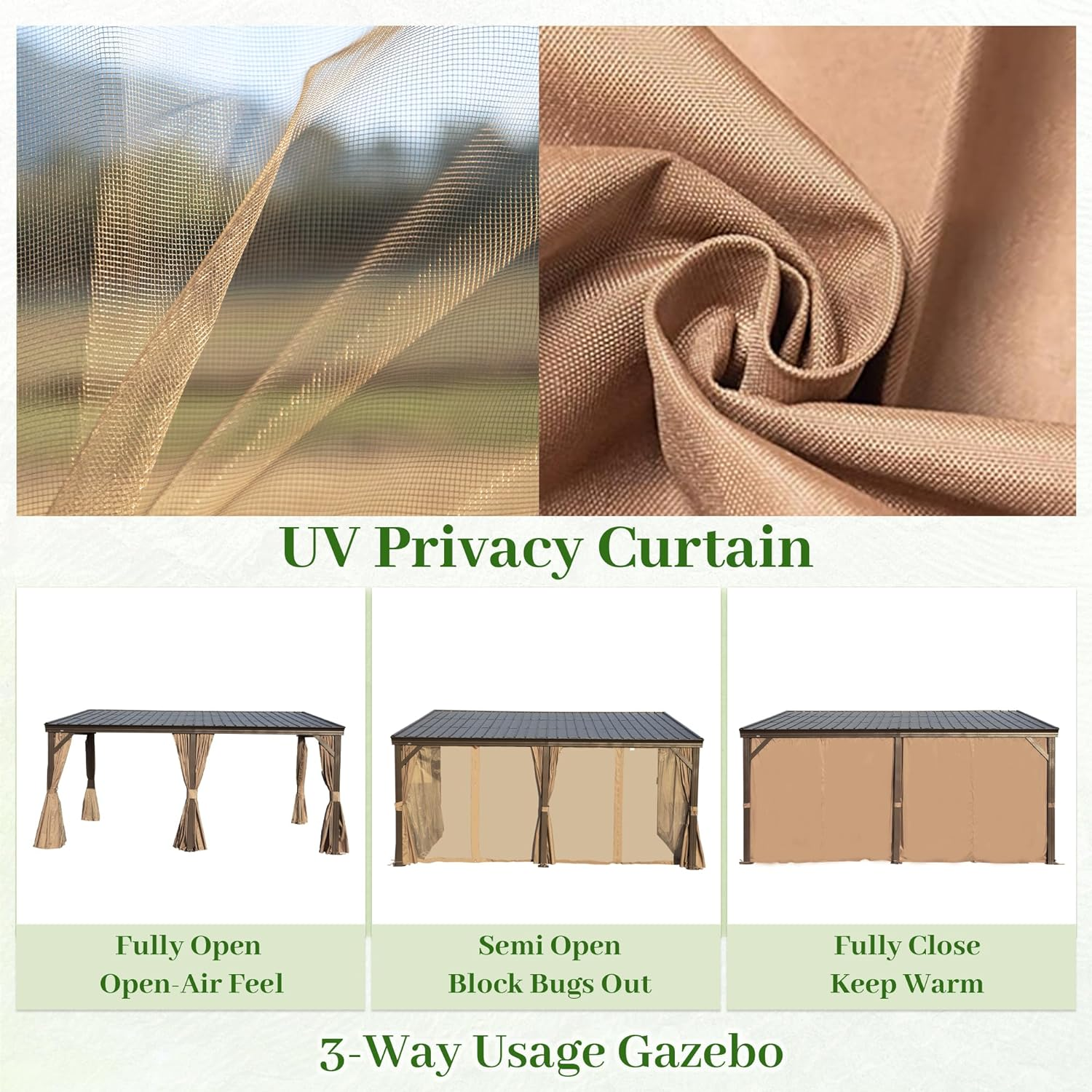 Domi 12x16FT Hardtop Gazebo Against Wall with Steel Roof