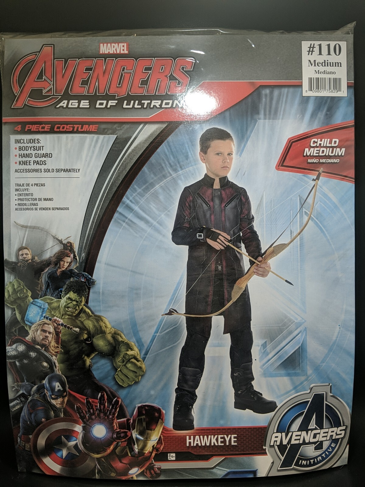 NEW Avengers Age of Ultron Hawkeye Deluxe Child Costume Size Medium 8-10