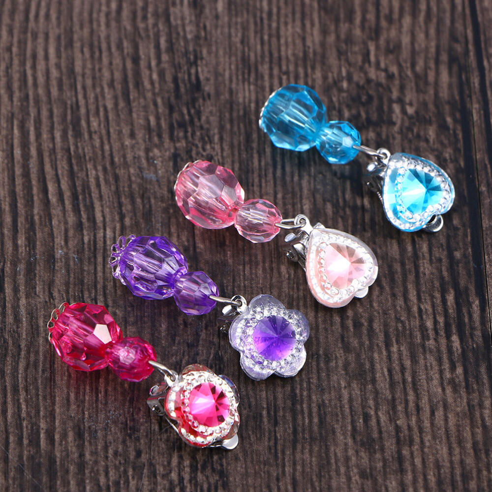 8 Pairs Girls Jewelry Toy Clip On Earrings for Girls Girls Birthday Party Favor