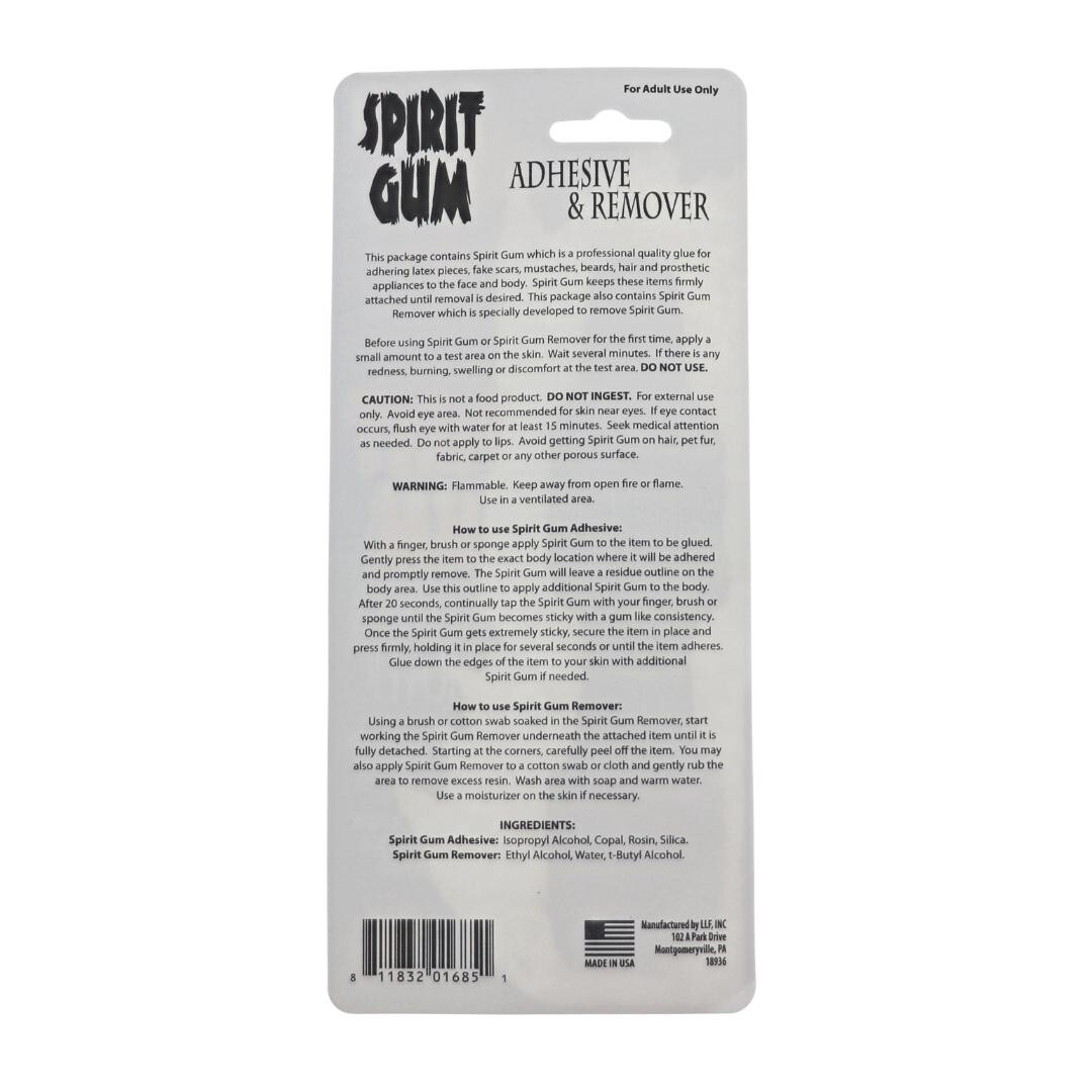 Spirit Gum Adhesive and Remover - Combo Pack of 0.5 Fl. Oz. Each