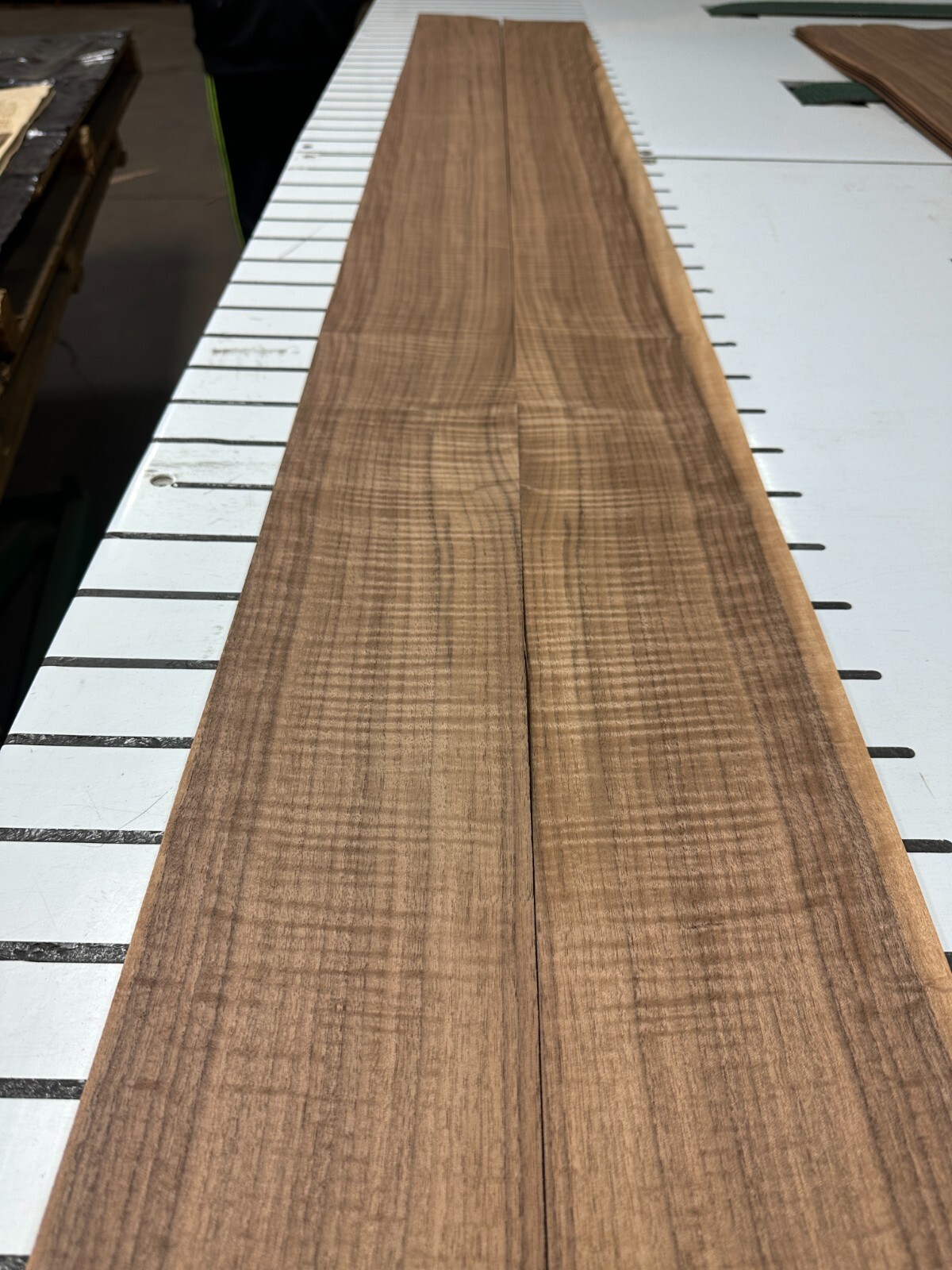 FIGURED Walnut Raw Wood Veneer 2 sheets 95'' x 5'' 331R
