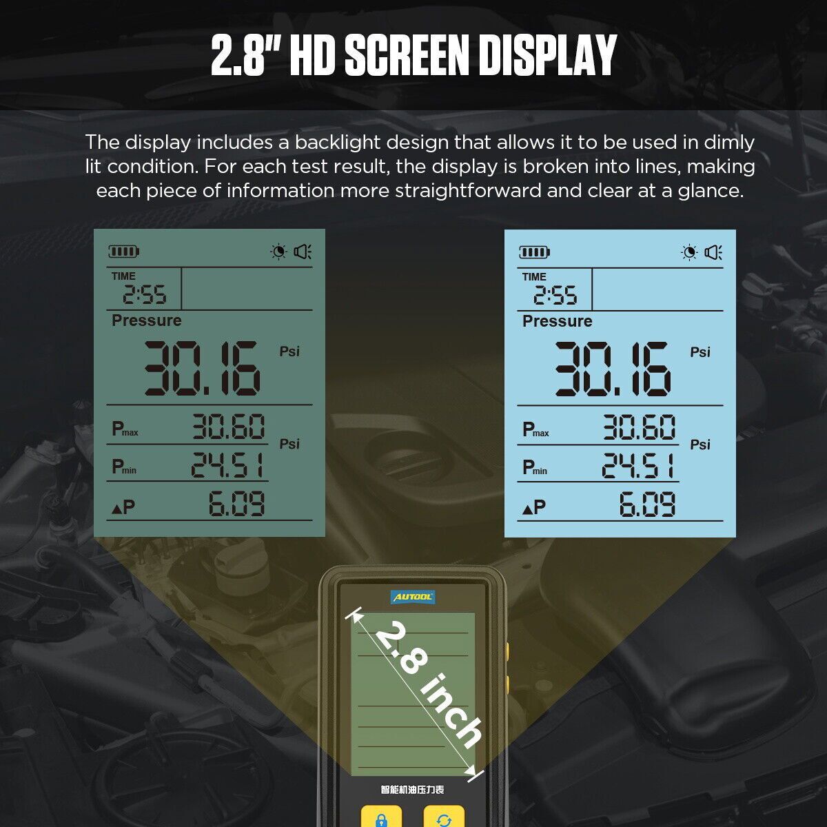 Oil Pressure Tester Kit Tool 0-426 PSI Engine Oil Pressure Tester Digital Gauge