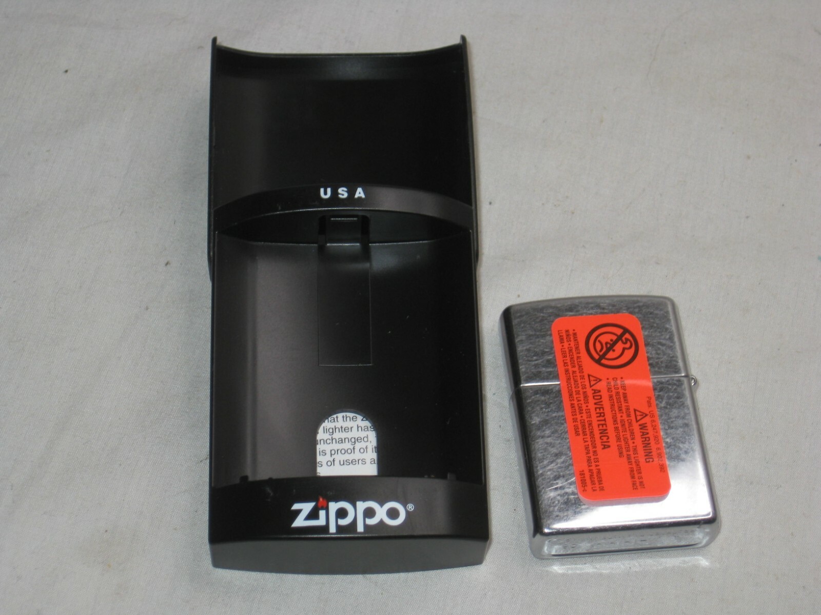 ZIPPO L 06 lighter U.S.A. made w/ case original single blank chrome