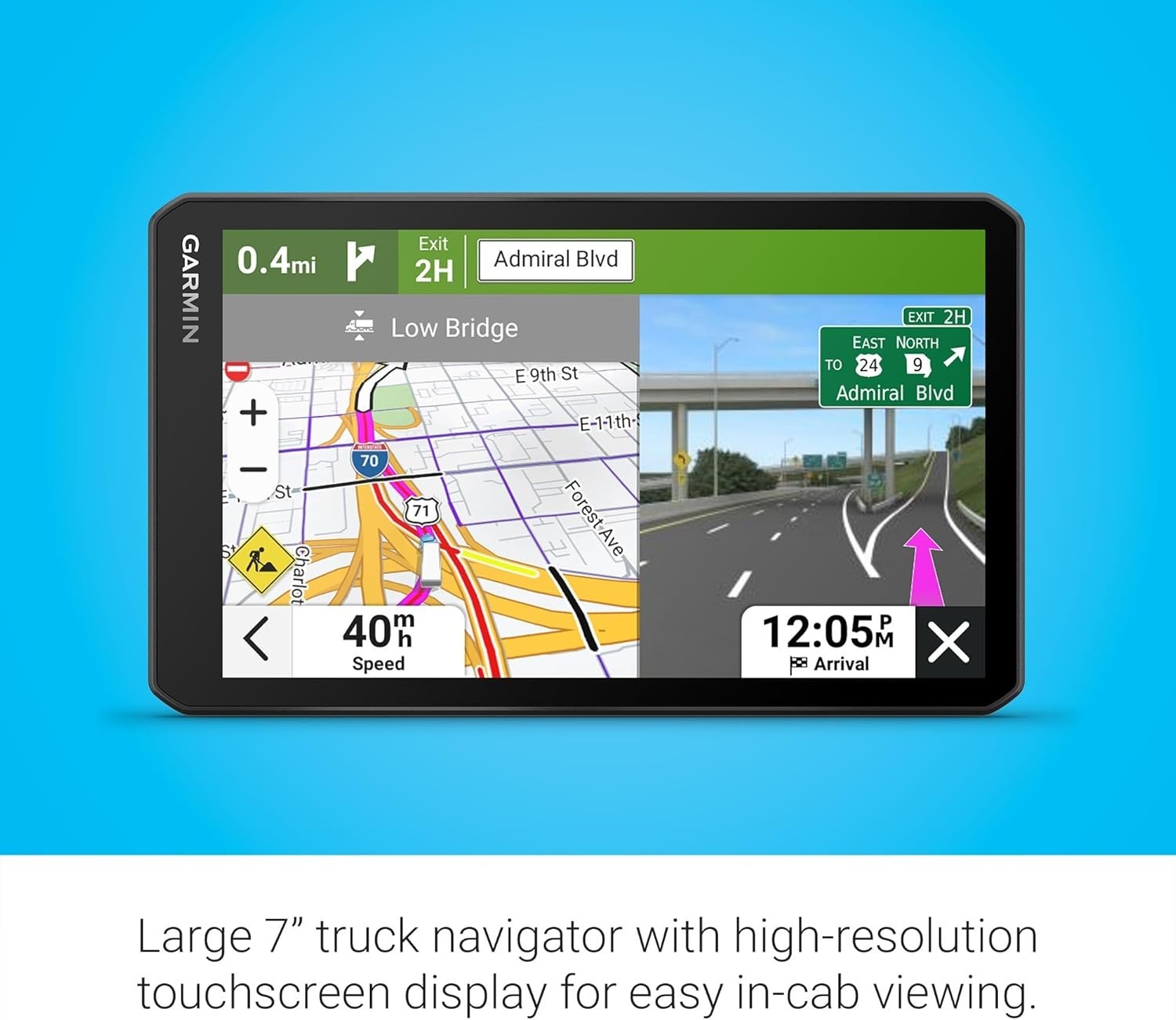 Garmin dezl OTR720 Touchscreen 7" Trucking GPS Navigator 010-02924-00