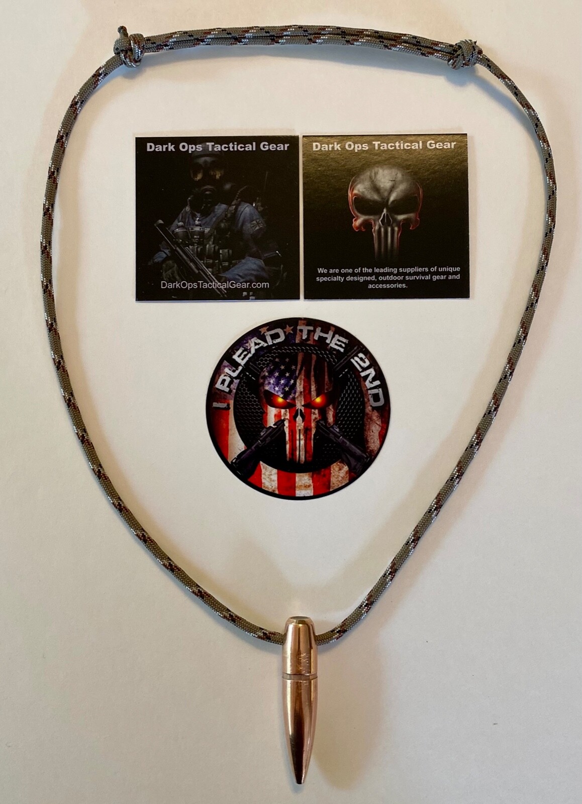 HOG TOOTH .50 Cal Sniper  Paracord ...Necklace ...+ 1 Decal  ...Desert Camo
