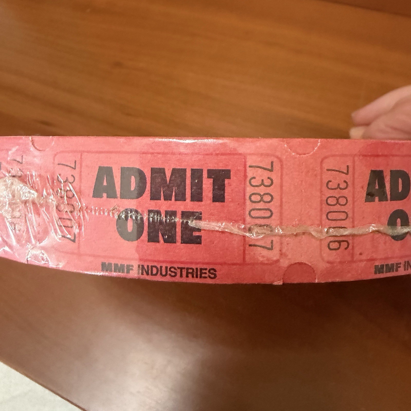 Admit One Raffle Tickets Roll of 2000 Made In USA Numbered RED MMF