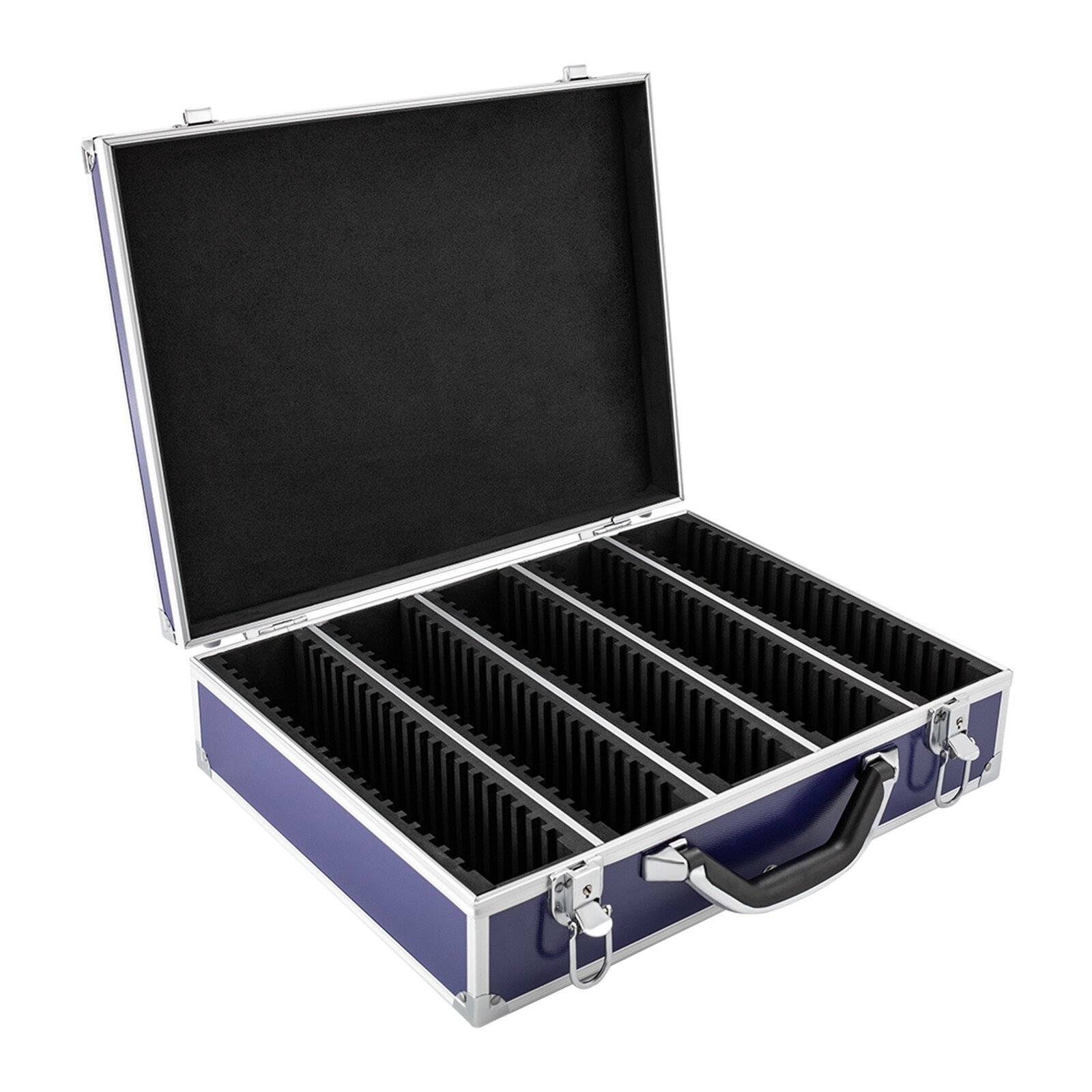 100 Graded Certified Coin Slab Aluminum Blue Storage Travel Box Protector Case