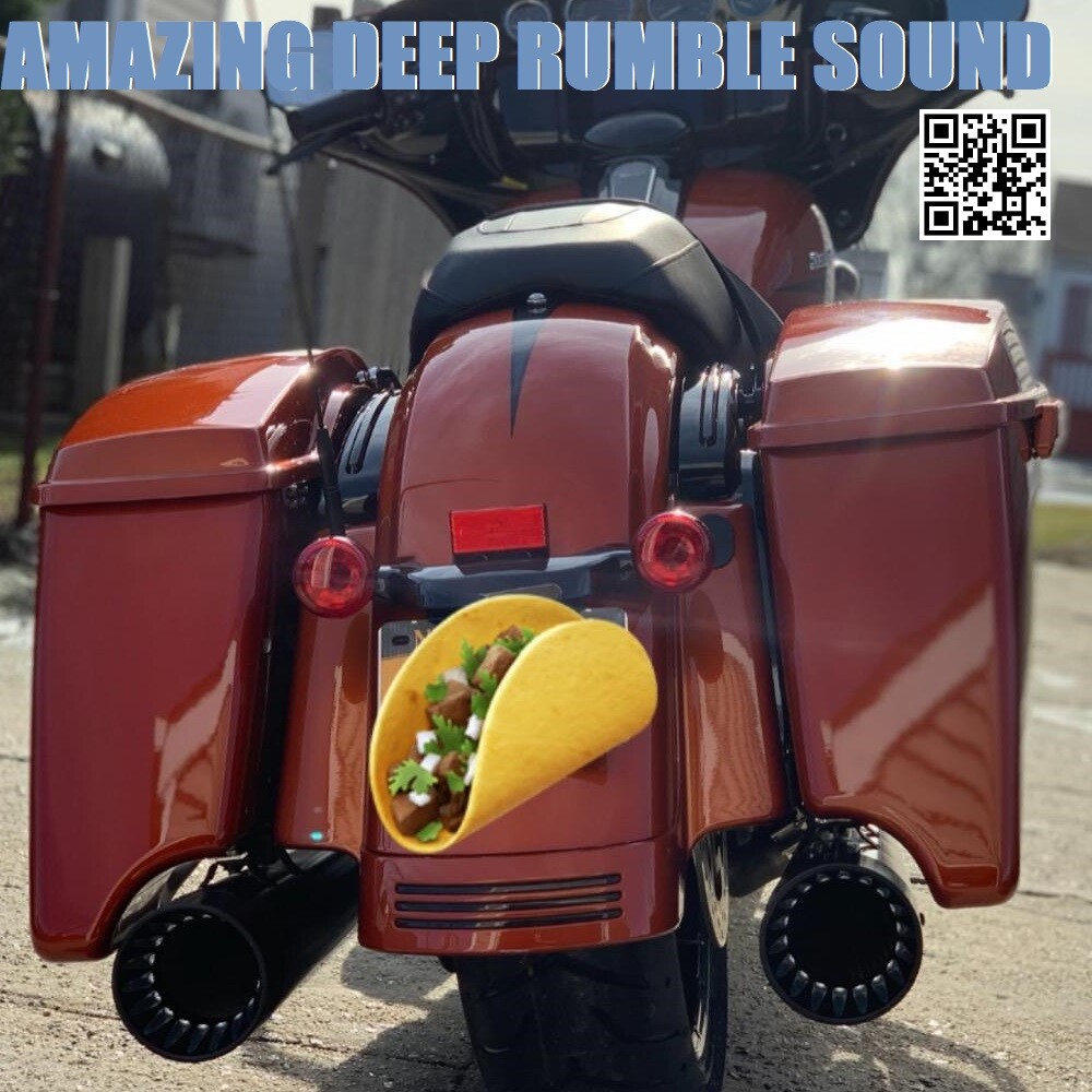 SHARKROAD 4.4" Slip On Mufflers for Harley Touring Exhaust 17-UP Deep Rich Tone