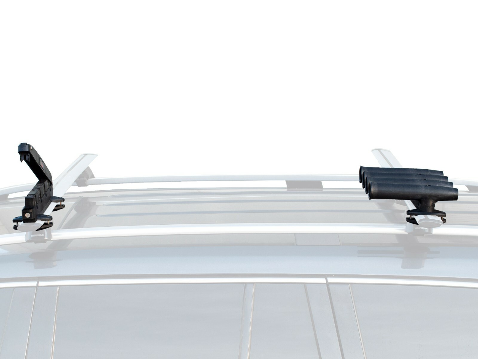 Low Profile Car / SUV Roof Rack Fishing Rod Transportation System 4 Rod Carrier