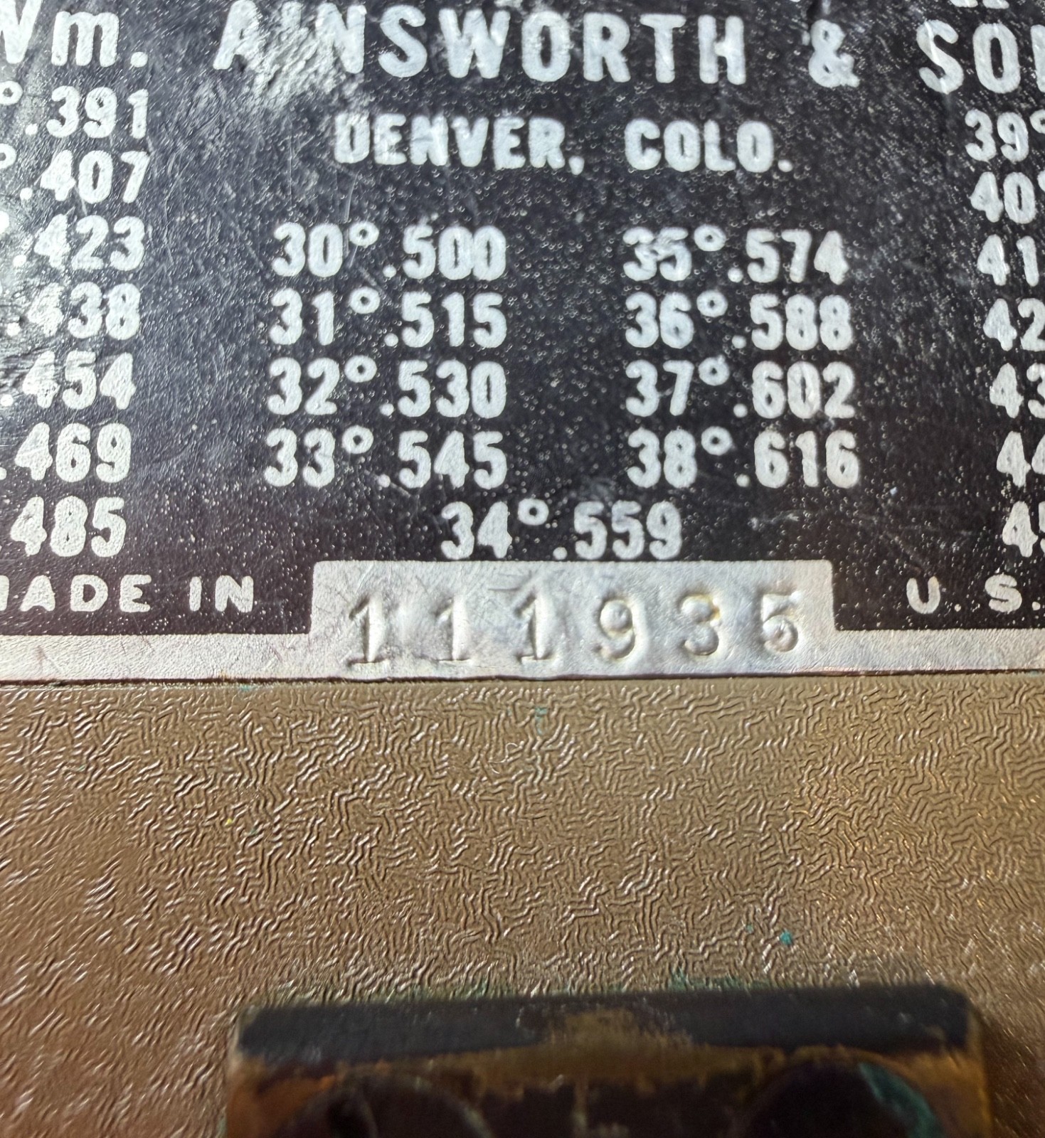 D.W. Brunton's Wm Ainsworth & Sons Pocket Transit ONLY - Vintage - SN #111935