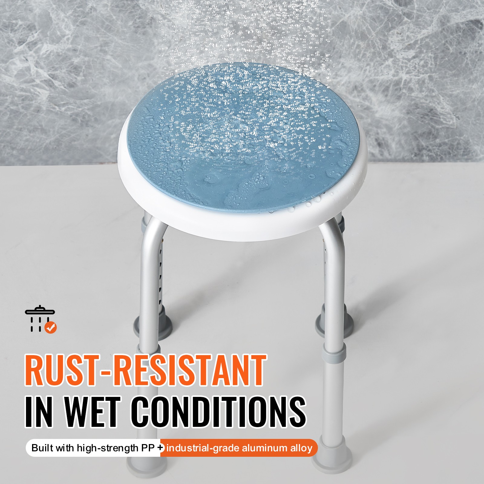 Shower Chair Rotating Bath Seat Stool Elderly Aids Adjustable Height 300lb