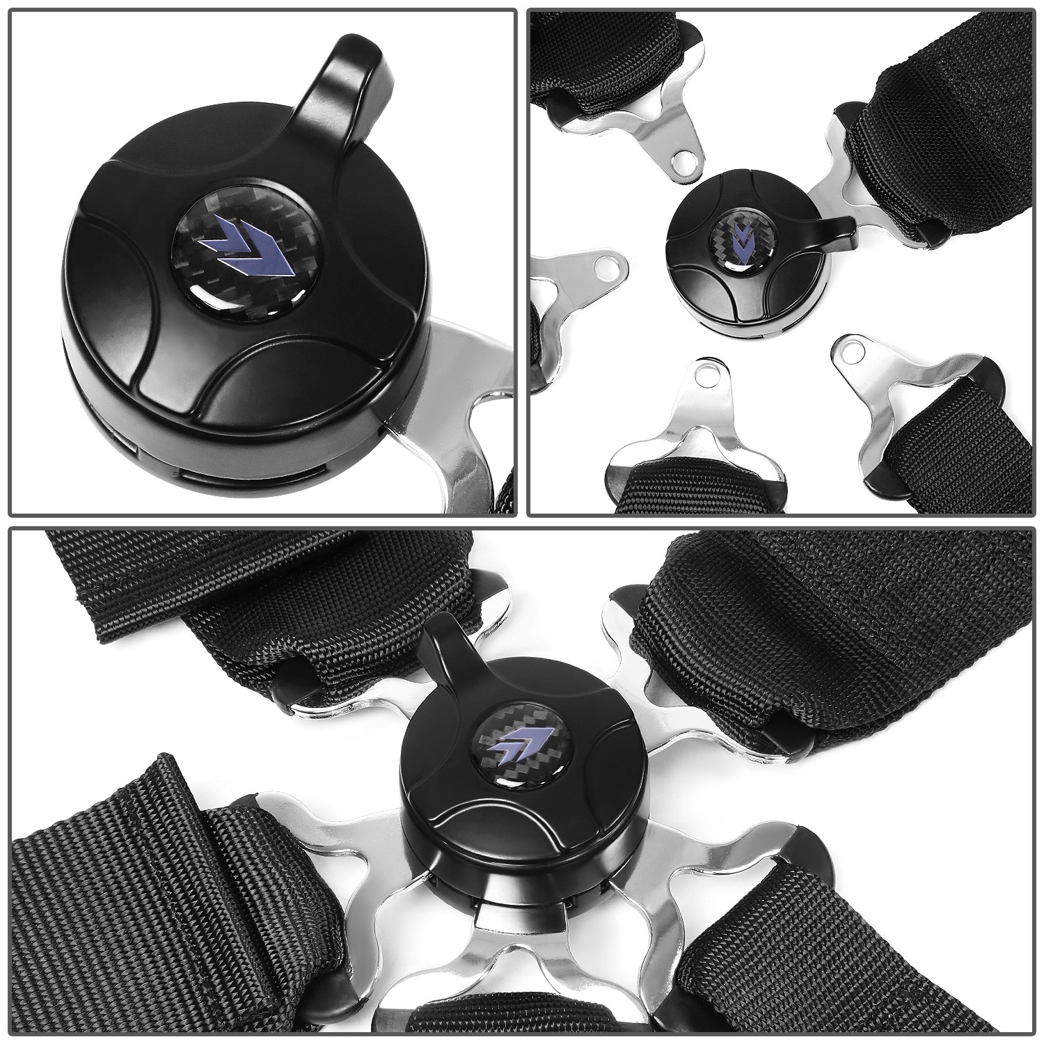 NRG INNOVATIONS SBH-B6PCBK 5-POINT 3"WIDTH SEAT BELT HARNESS W/CAM LOCK BUCKLE