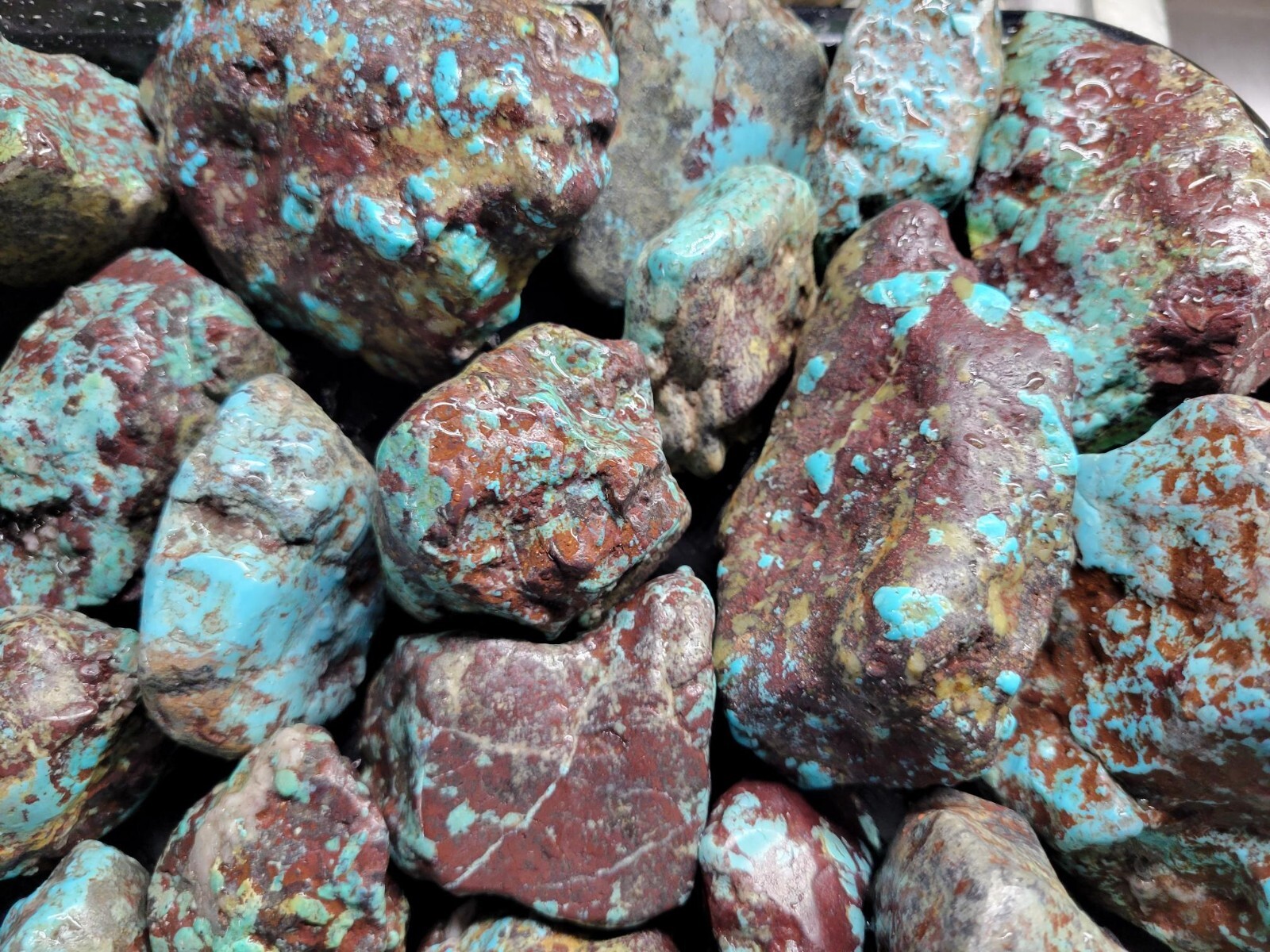 RARE Large Natural Bisbee Arizona Turquoise Rough Nuggets Half Pound