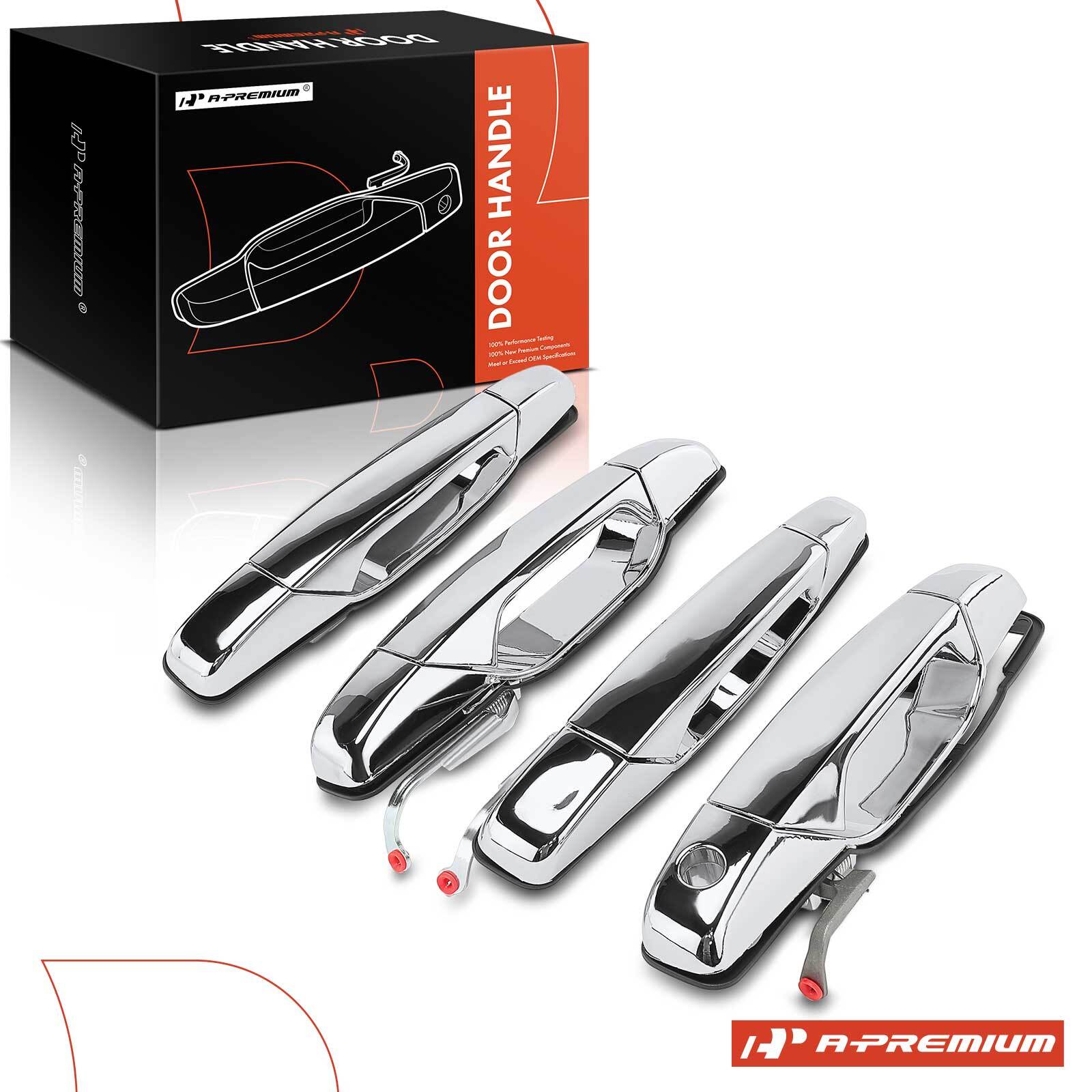 4x Chrome Exterior Door Handle Front &Rear for Chevy Silverado 1500 GMC Cadillac