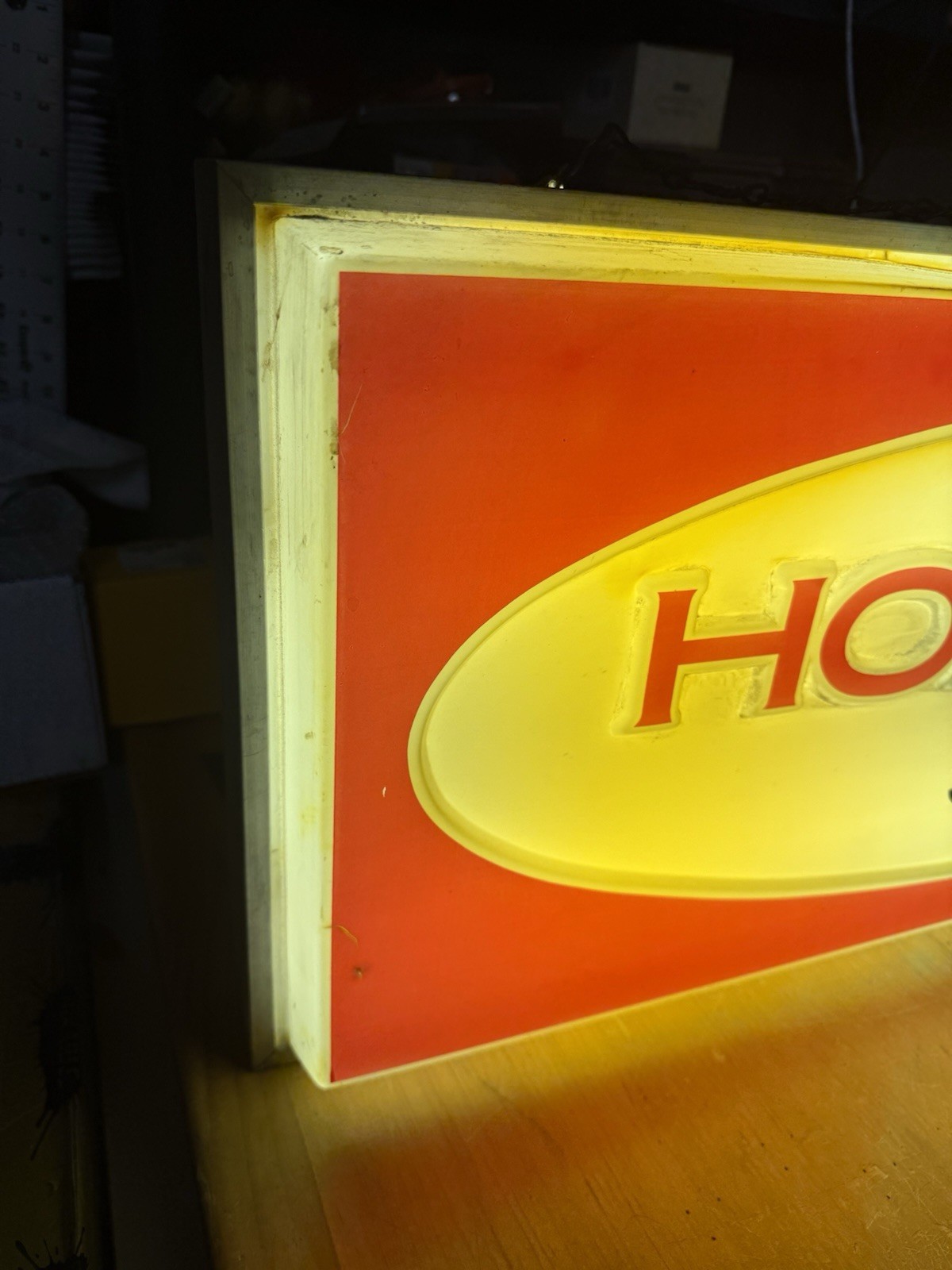 Vintage Rare 1970s Hondamatic Service Lighted Sign Honda Motorcycle Shop Display