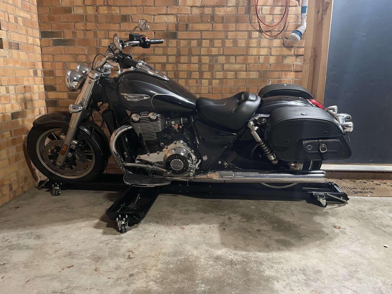 1250 lb Low Profile Motorcycle Dolly Heavy Duty Tilt Handles Garage Transport