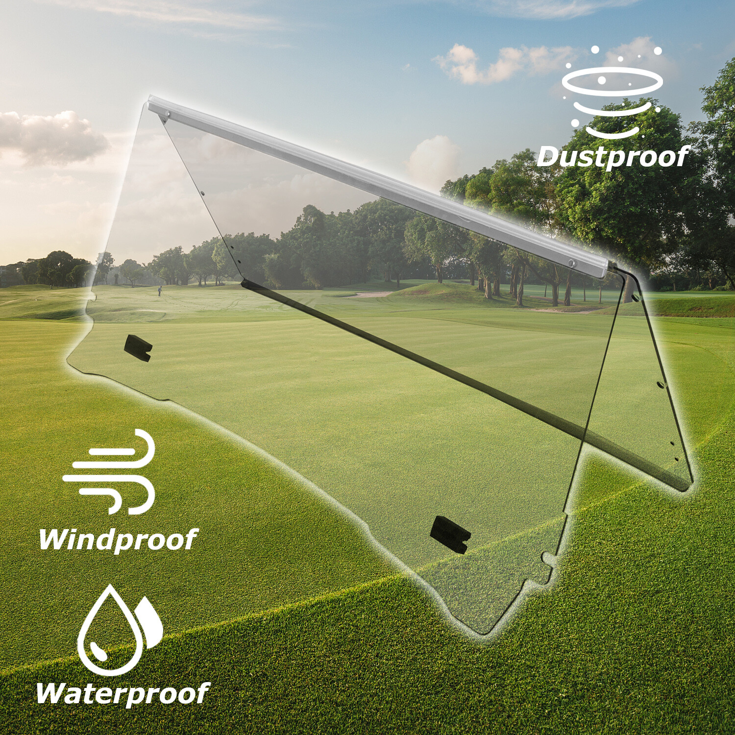 For EZGO TXT Medalist 1994-2013 14 Folding Golf Cart Windshield Clear Windscreen