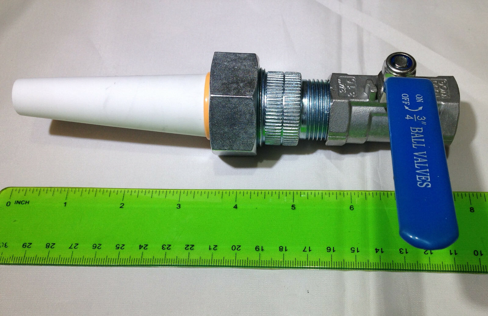 Large Ceramic Sandblaster Nozzle Assembly: C1 Nozzle Tip, Ball Valve & Holder
