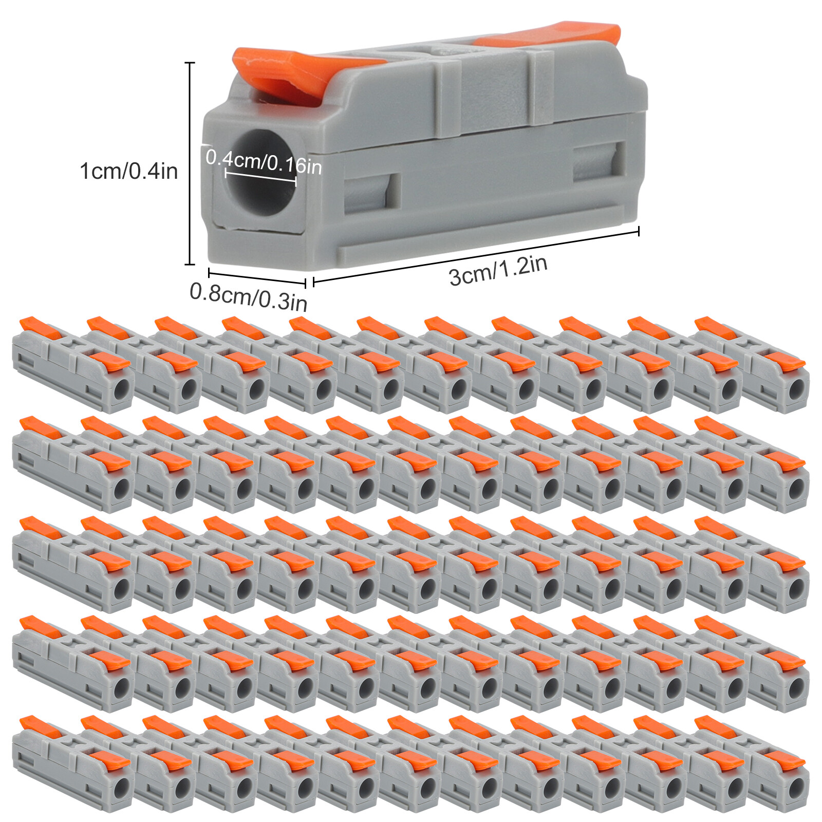 60pcs 1-in-1-Out Lever Wire Connectors Compact Electrical Splicing Kit