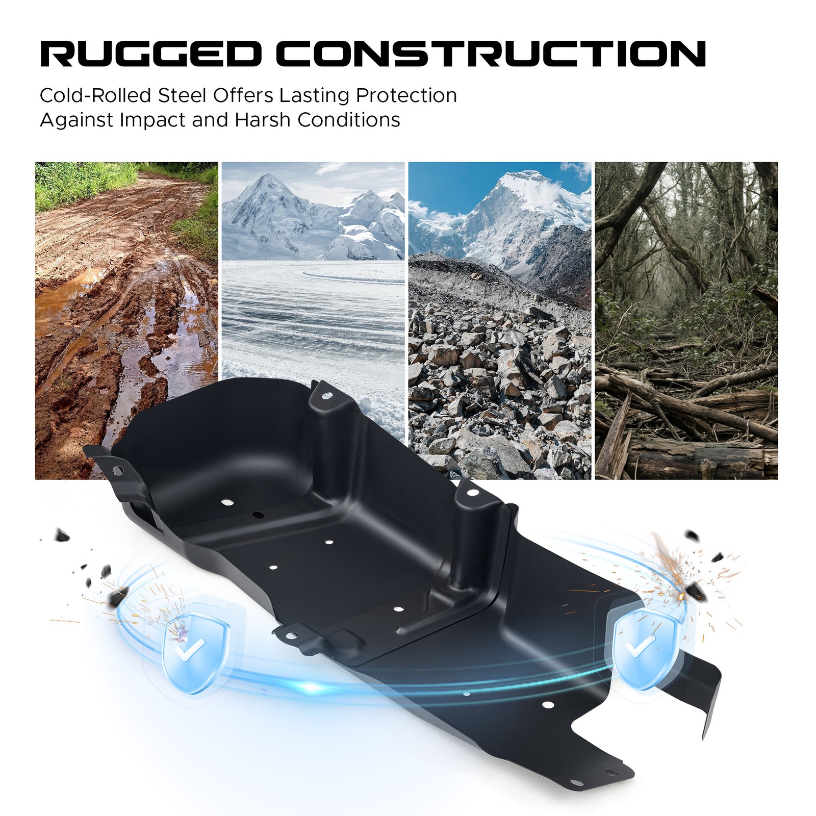 VRC Gas Fuel Gas Tank Skid Plate For 2007-2018 Jeep Wrangler & 2018 JK 2-Door