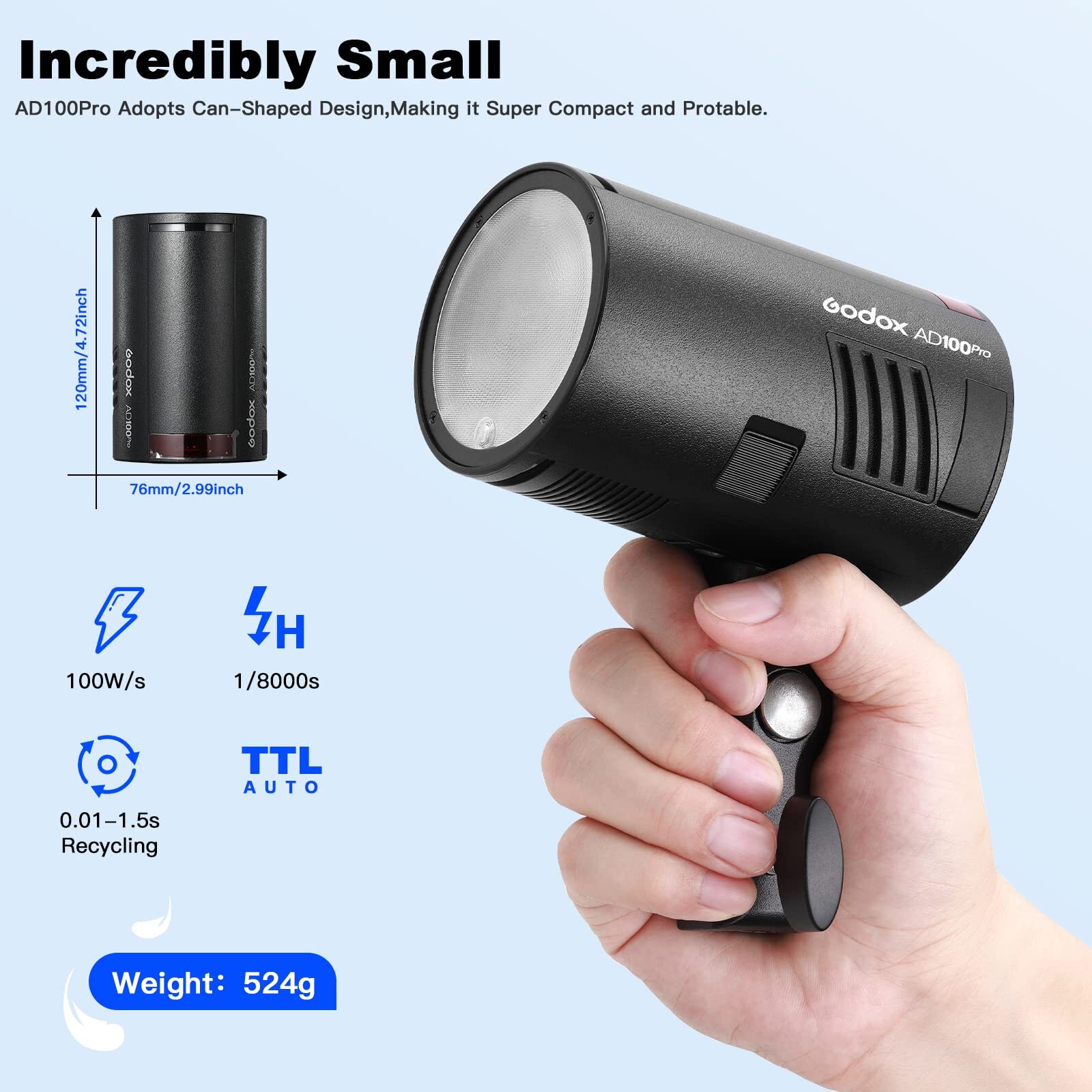 Godox AD100Pro AD100 PRO TTL HSS 100W Flash Speedlite 2.4G Wireless Pocket Flash