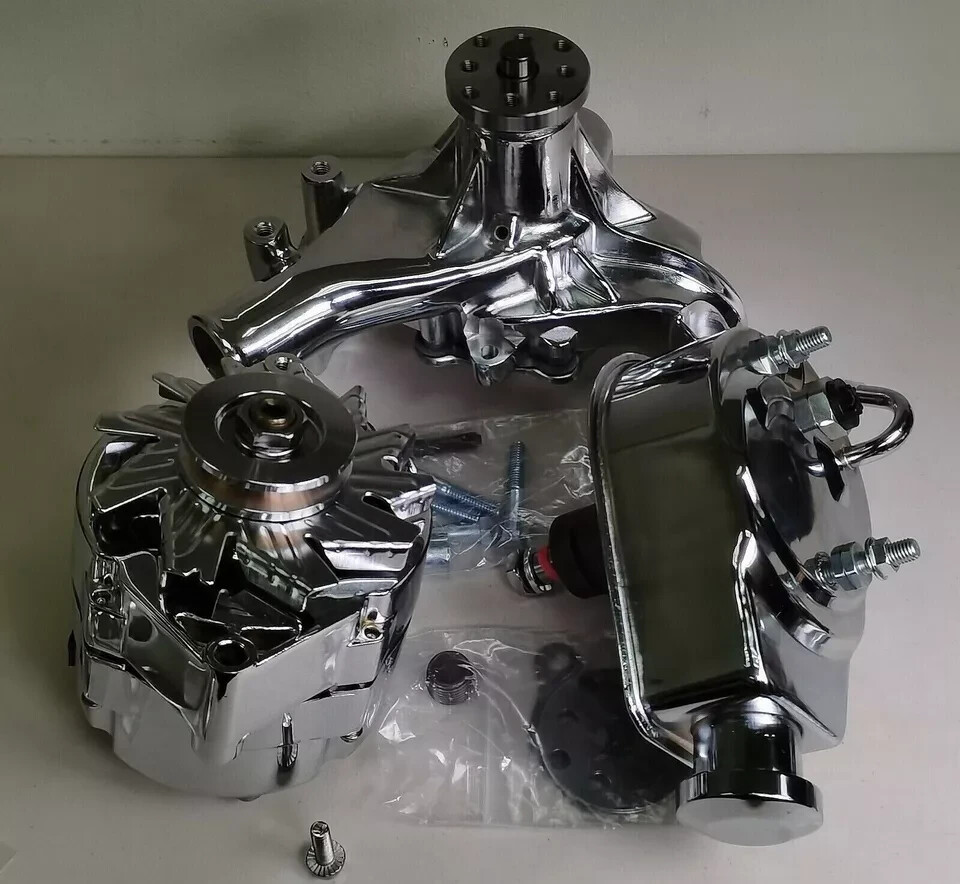 Small Block Chevy SBC 283 302 305 350 400 V-Belt Kit Long Water Pump ALT PS